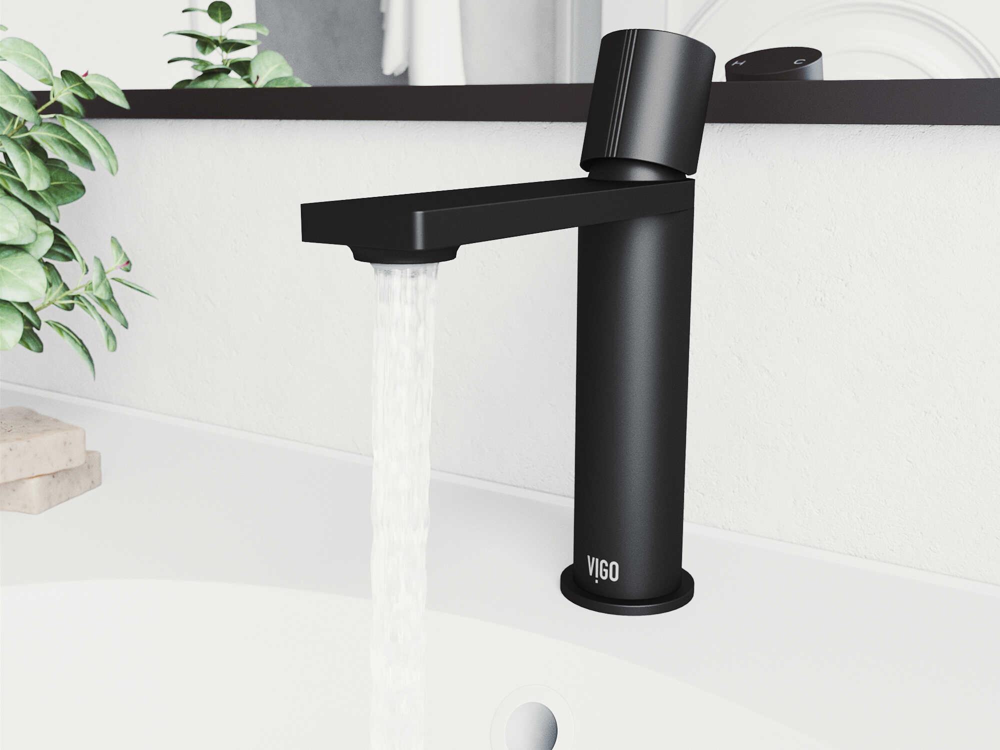 Vigo Halsey Matte Black 1-Handle Bathroom Faucet