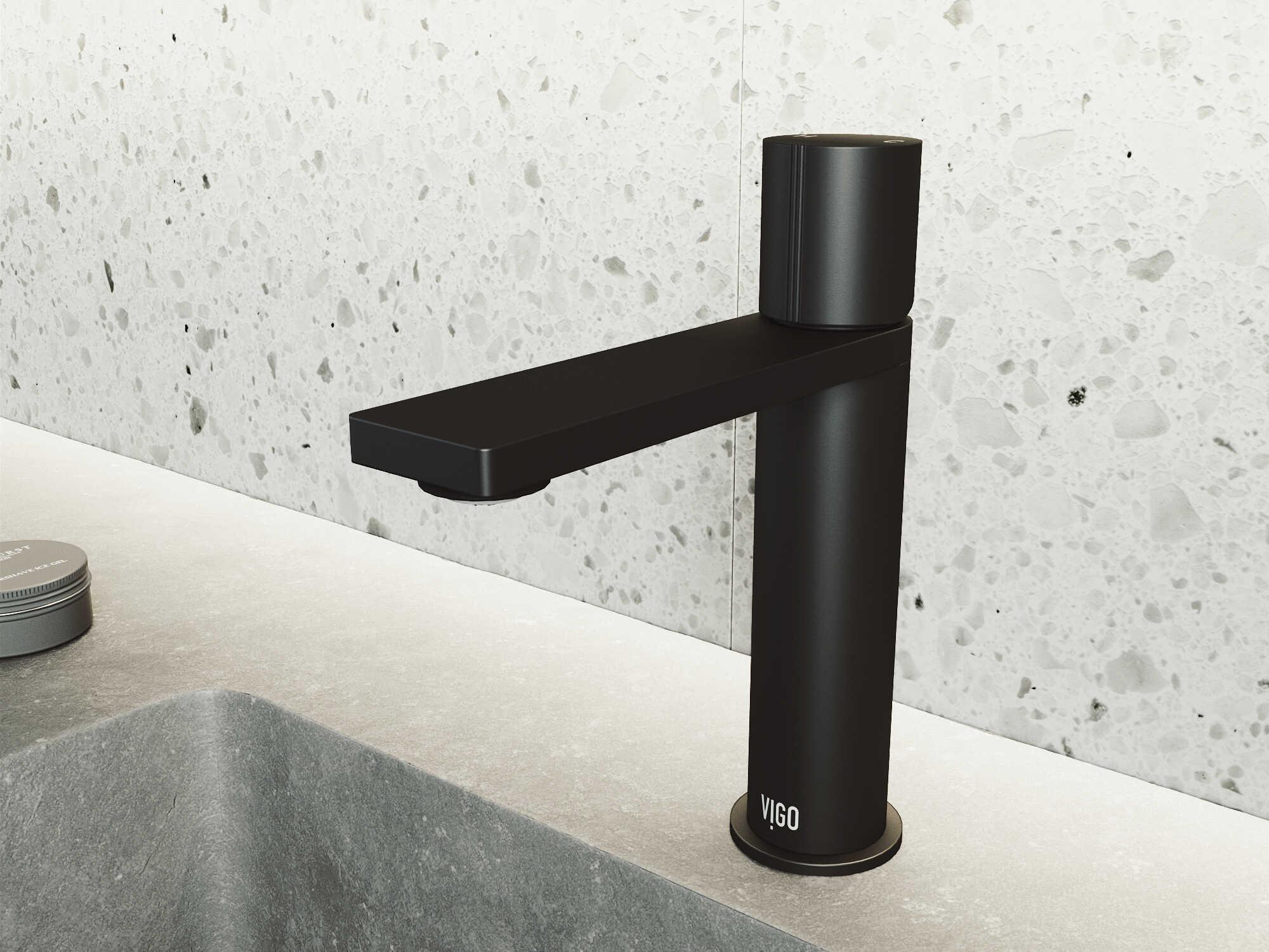 Vigo Halsey Matte Black 1-Handle Bathroom Faucet