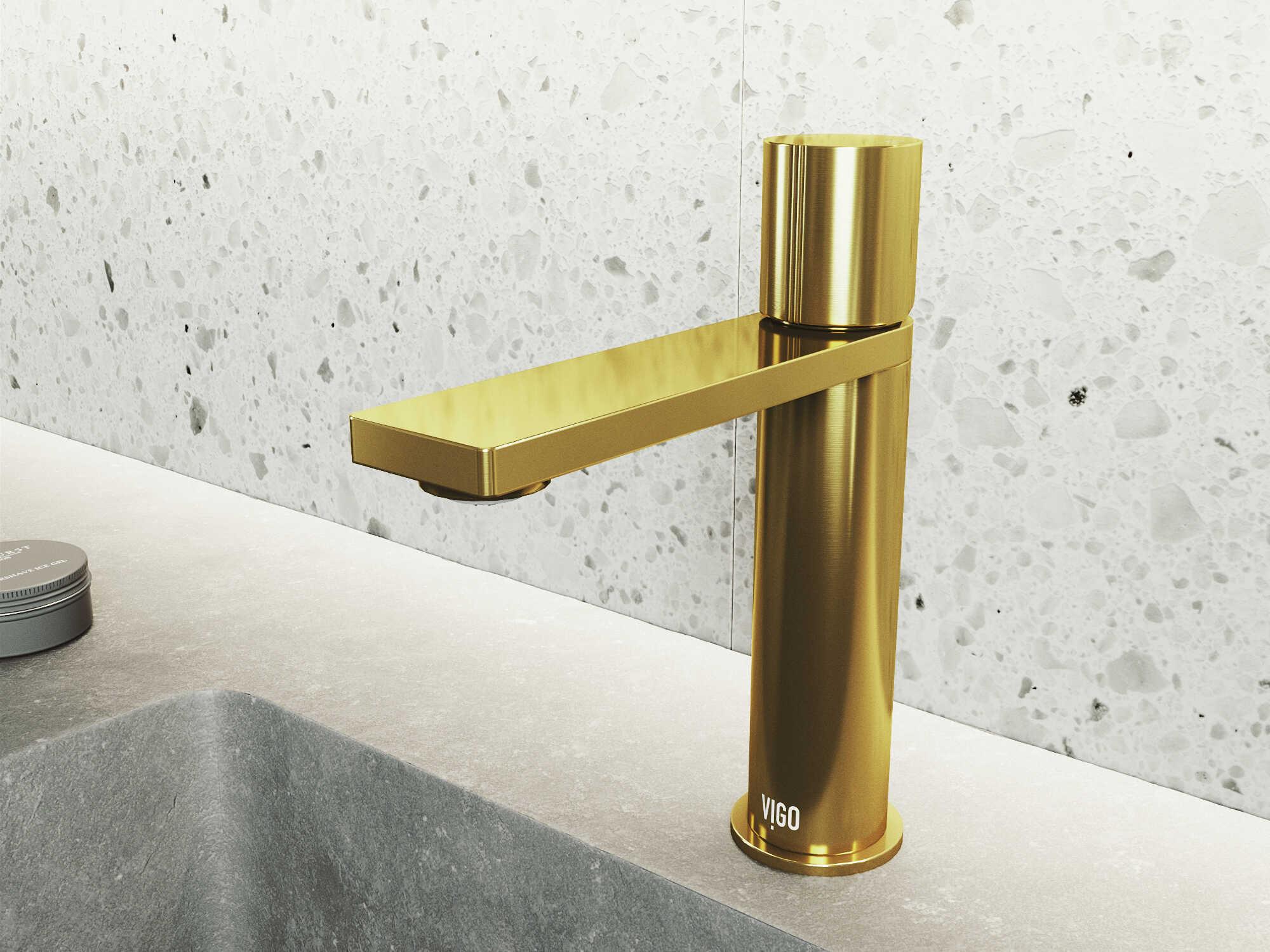 Vigo Halsey Matte Gold 1-Handle Bathroom Faucet