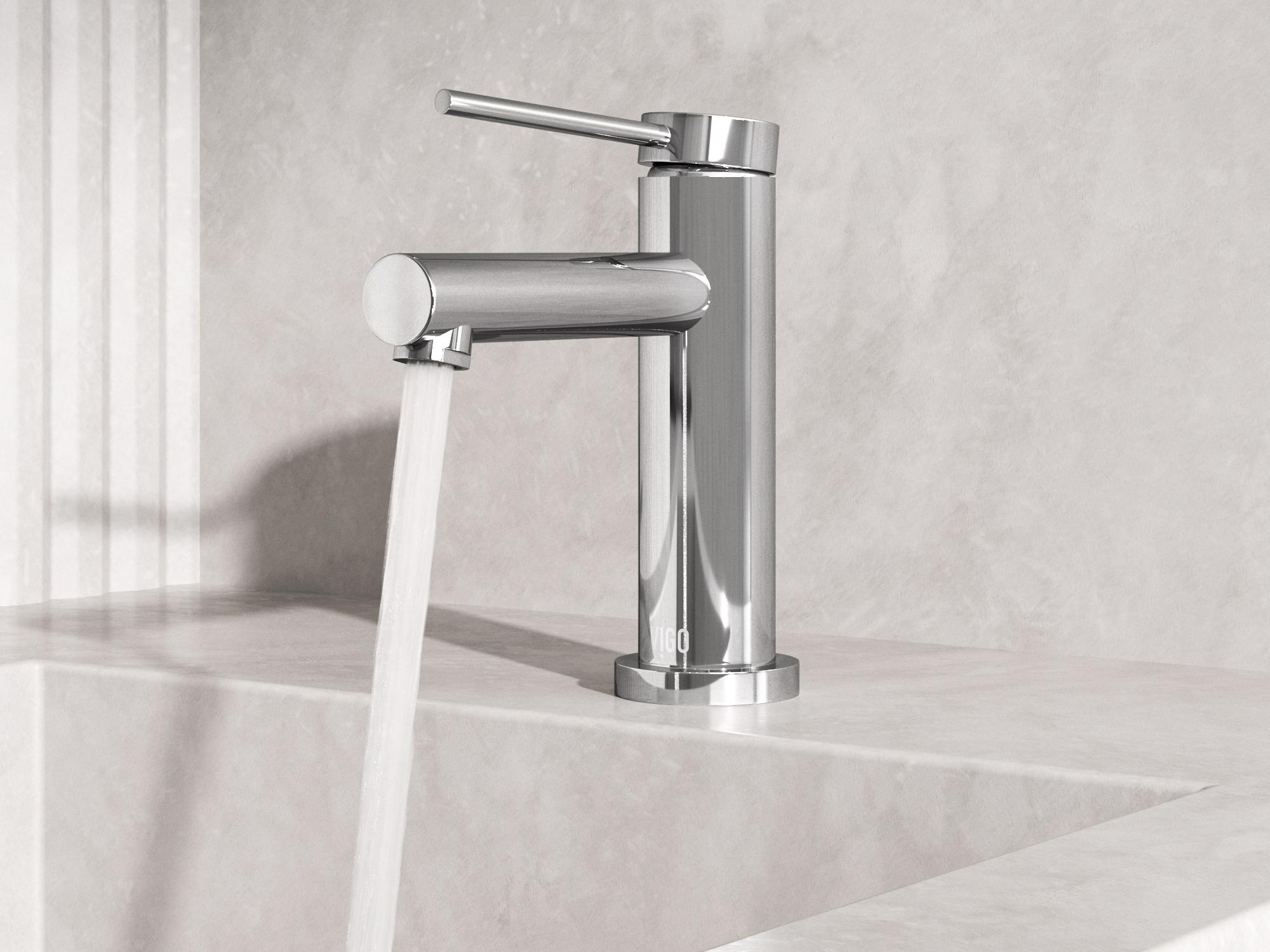 Vigo Jewel Single Hole Chrome Bathroom Faucet