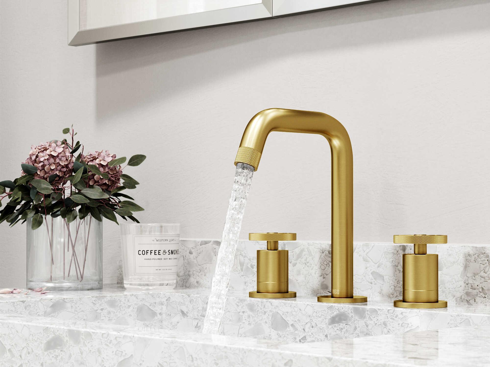 Vigo Cass Two Handle Three-Hole Widespread Bathroom Faucet