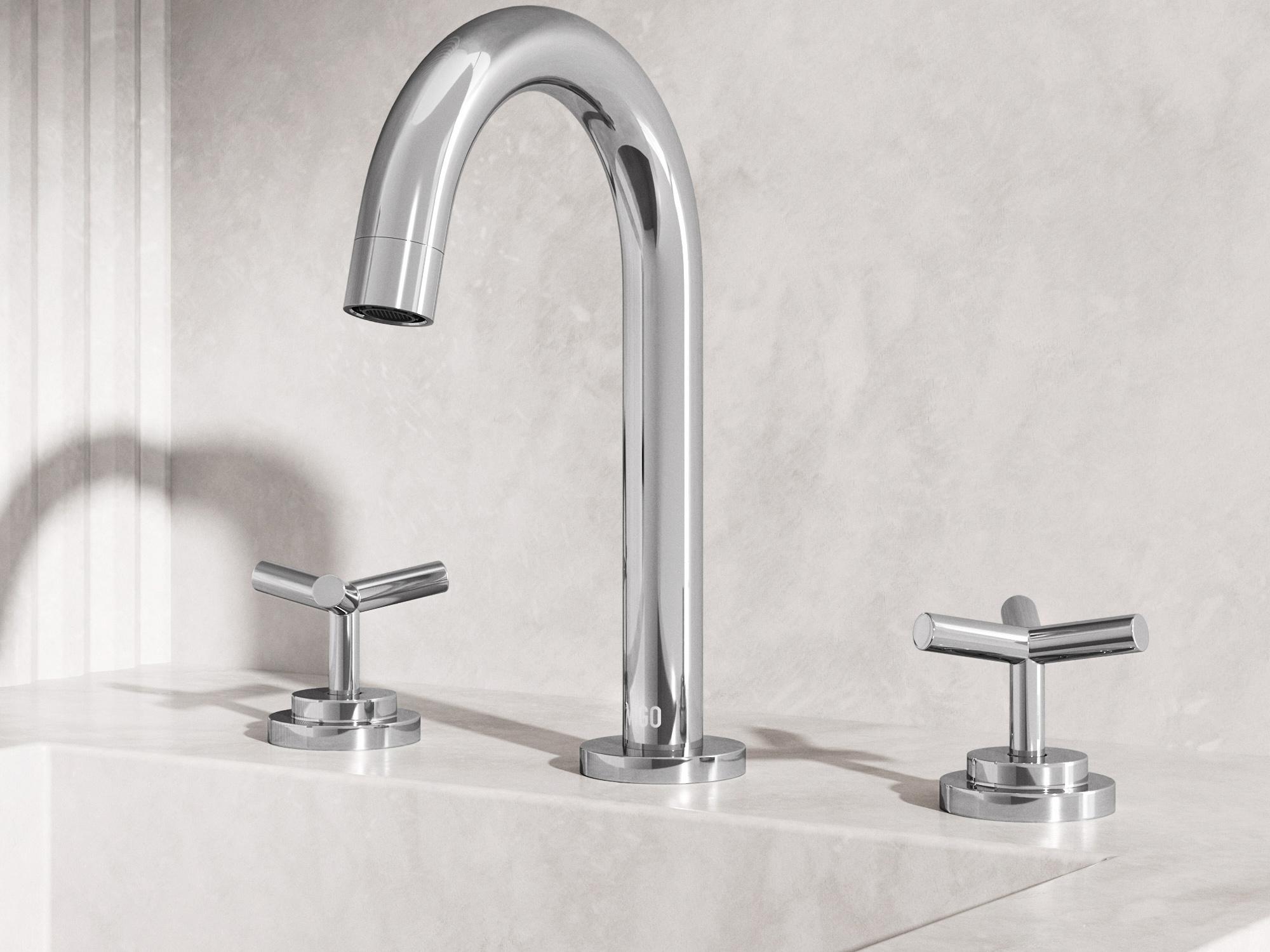 Vigo Jewel 2-Handle Widespread Chrome Bathroom Faucet