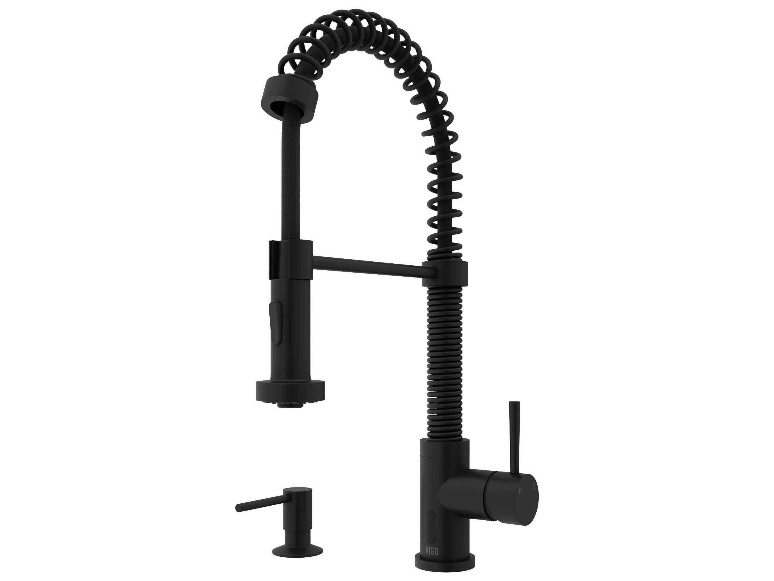 Vigo Edison Single Handle Pull-Down Sprayer Kitchen Faucet with Soap Dispenser and Touchless Sensor