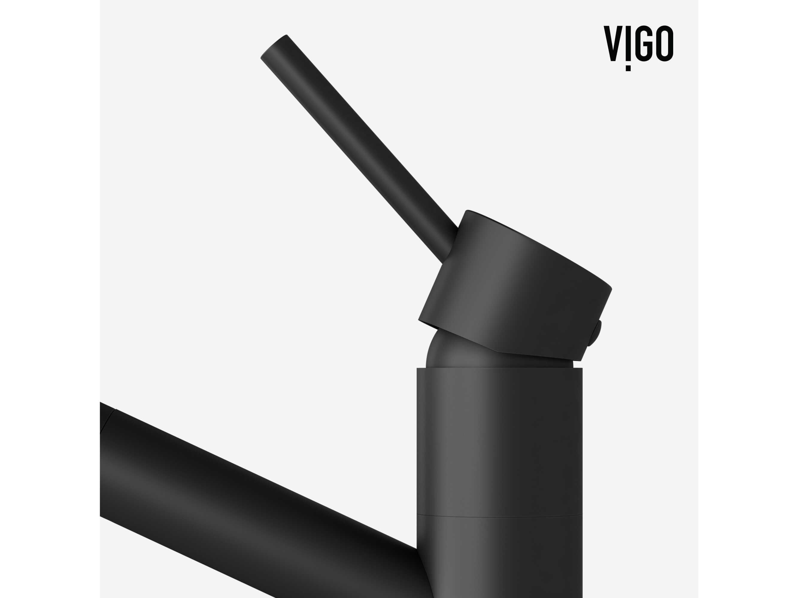 Vigo Branson Matte Black Single Handle Pull-Out Sprayer Kitchen Faucet