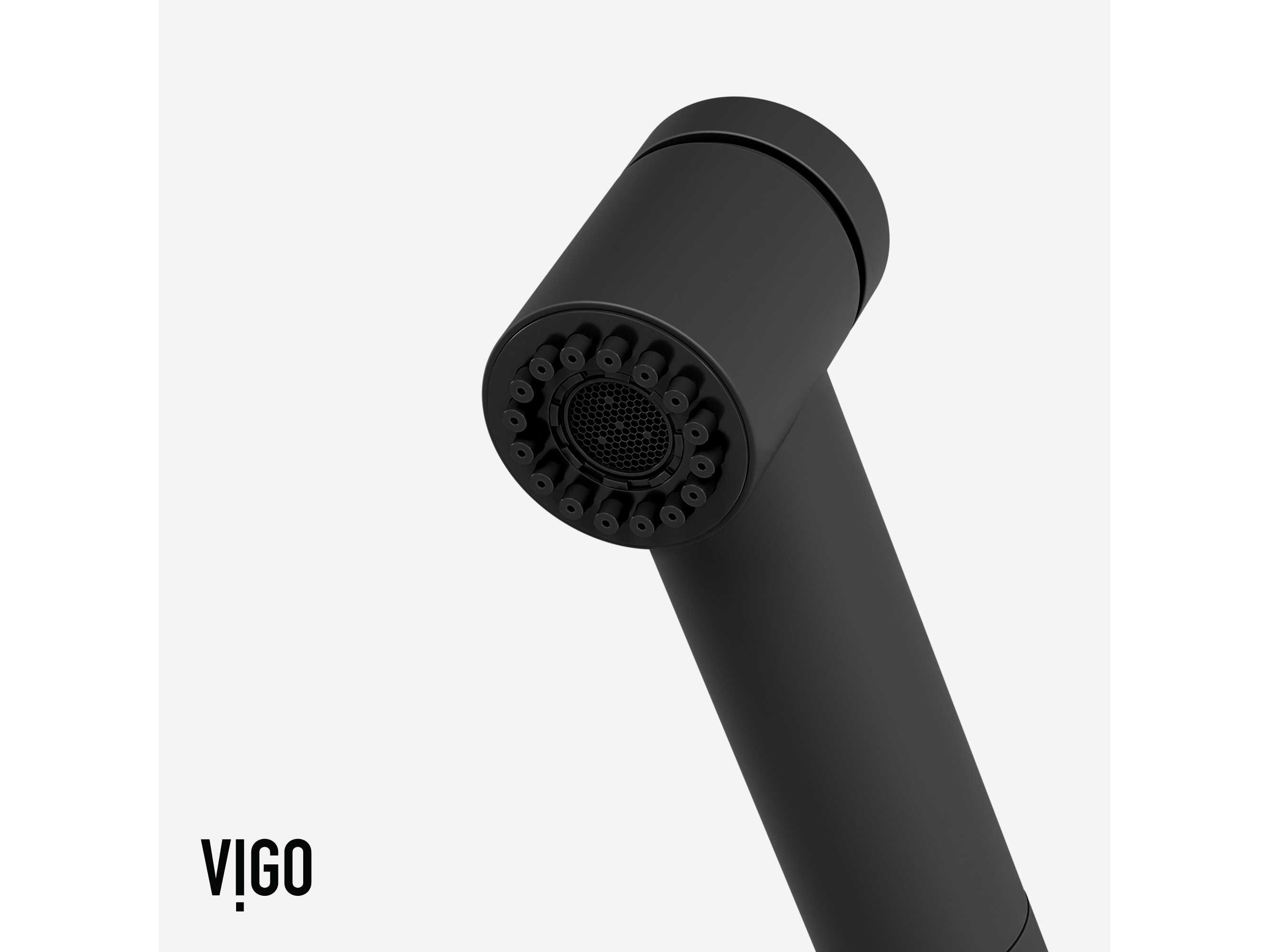 Vigo Branson Matte Black Single Handle Pull-Out Sprayer Kitchen Faucet