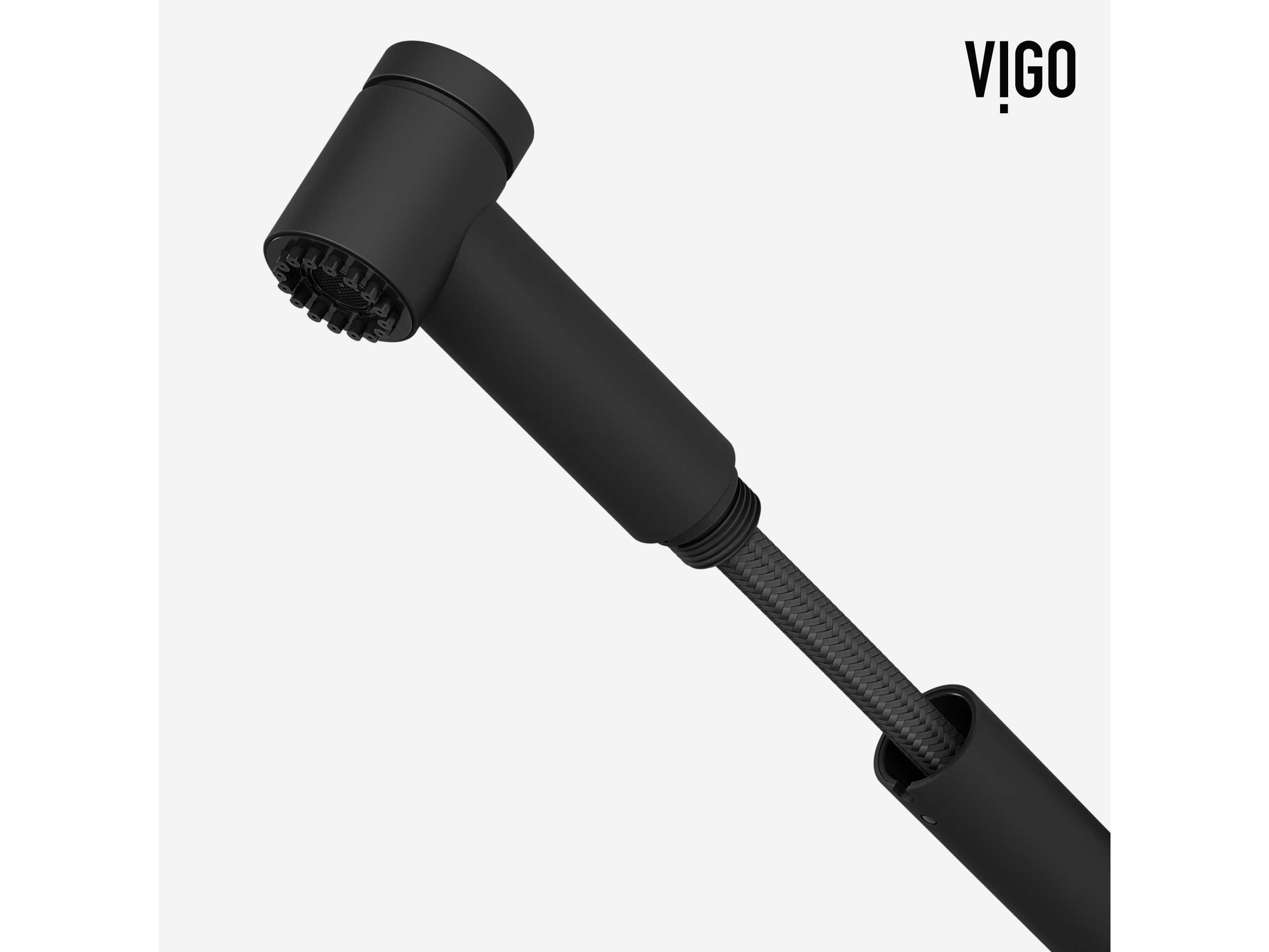 Vigo Branson Matte Black Single Handle Pull-Out Sprayer Kitchen Faucet