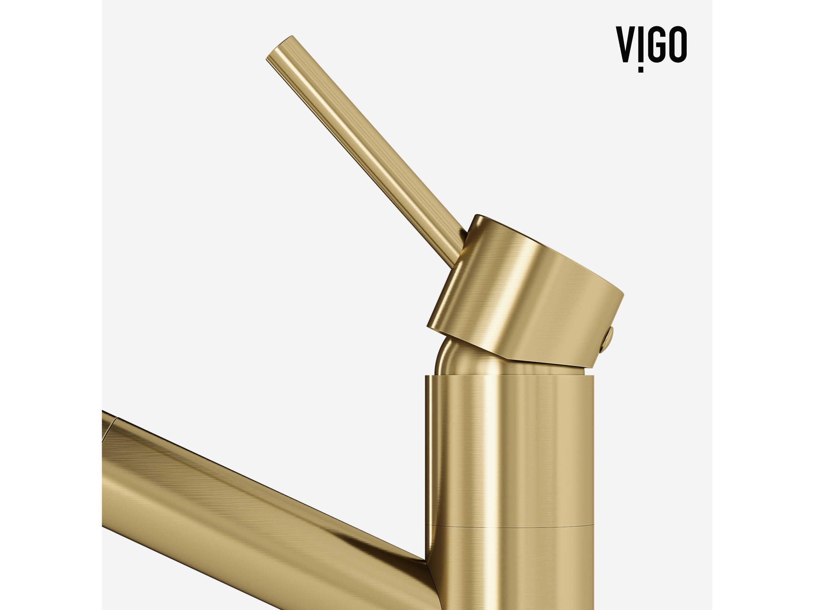 Vigo Branson Matte Brushed Gold Single Handle Pull-Out Sprayer Kitchen Faucet