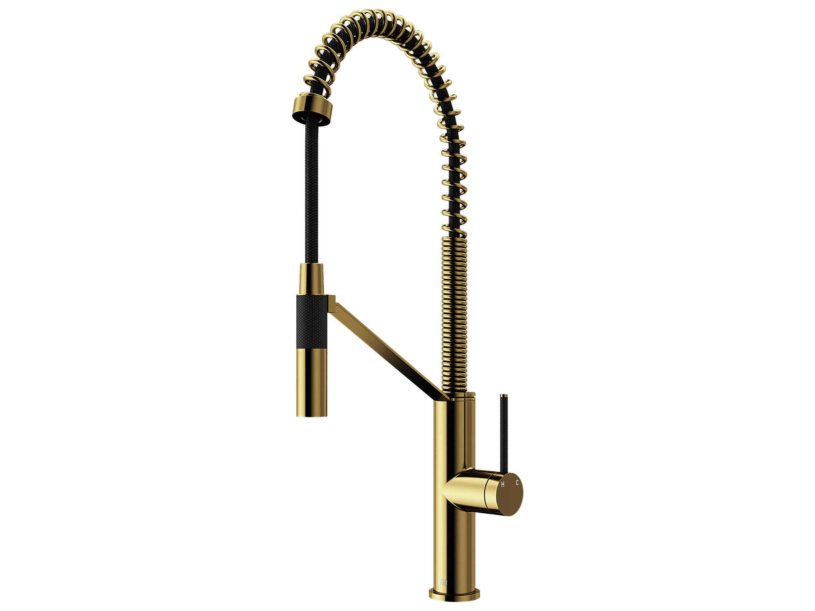 Vigo Livingston Matte Brushed Gold Magnetic Single-Handle Livingston Kitchen Faucet