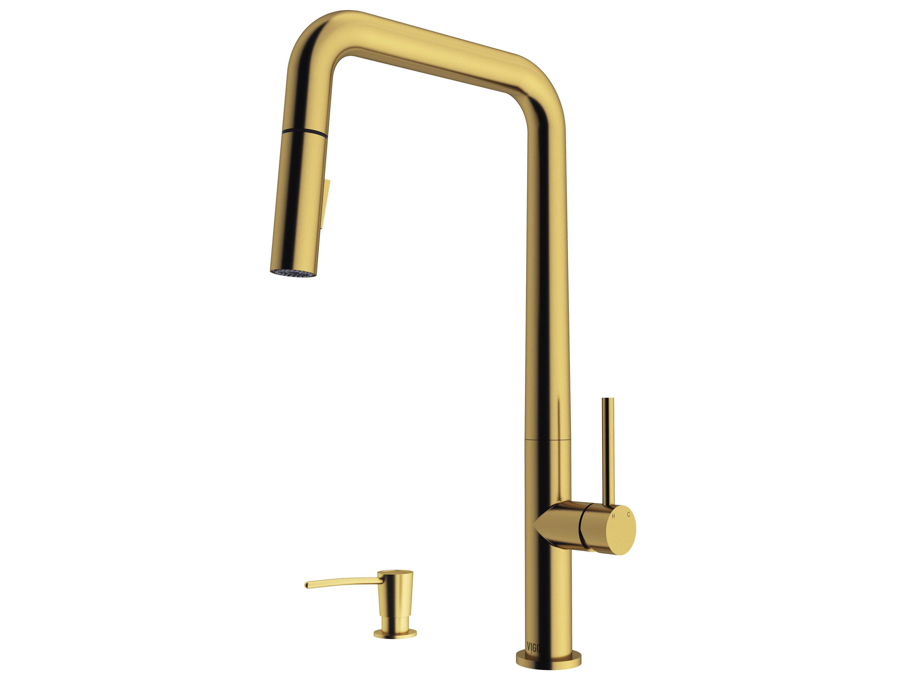 Vigo Parsons Single Handle Pull-Down Sprayer Kitchen Faucet with Soap Dispenser
