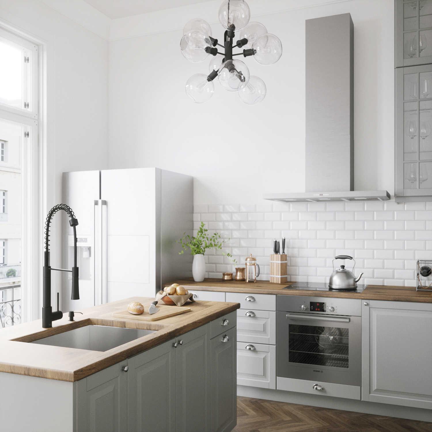 Vigo Laurelton Matte Black 1-Handle Deck Mount Pull-Down Kitchen Faucet