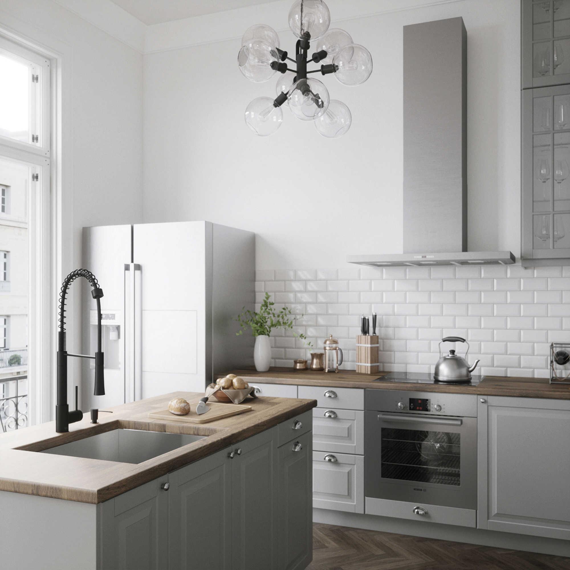 Vigo Laurelton Matte Black 1-Handle Deck Mount Pull-Down Kitchen Faucet with Soap Dispenser