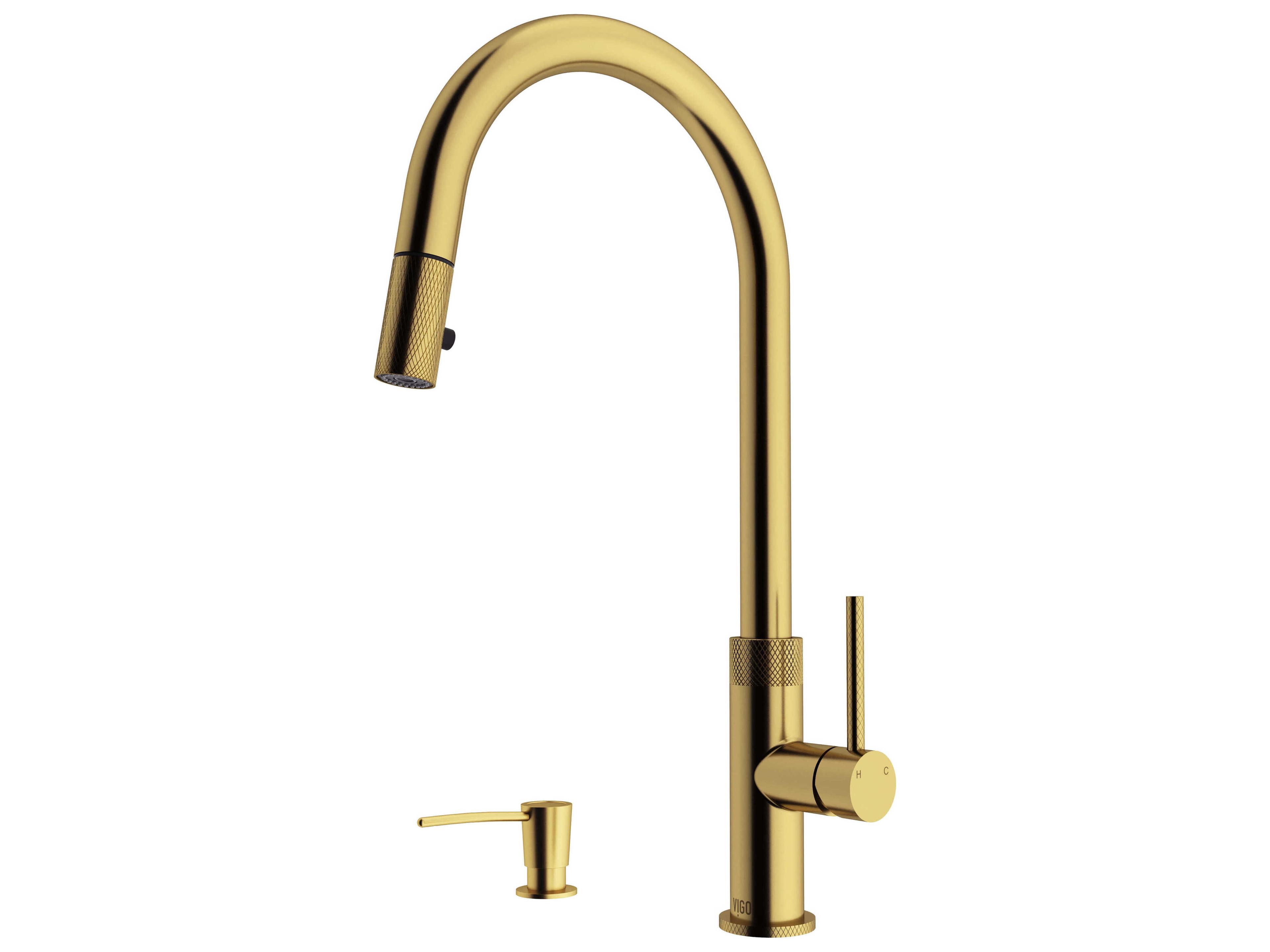 Vigo Bristol Pull-Down Sprayer Kitchen Faucet with Soap Dispenser