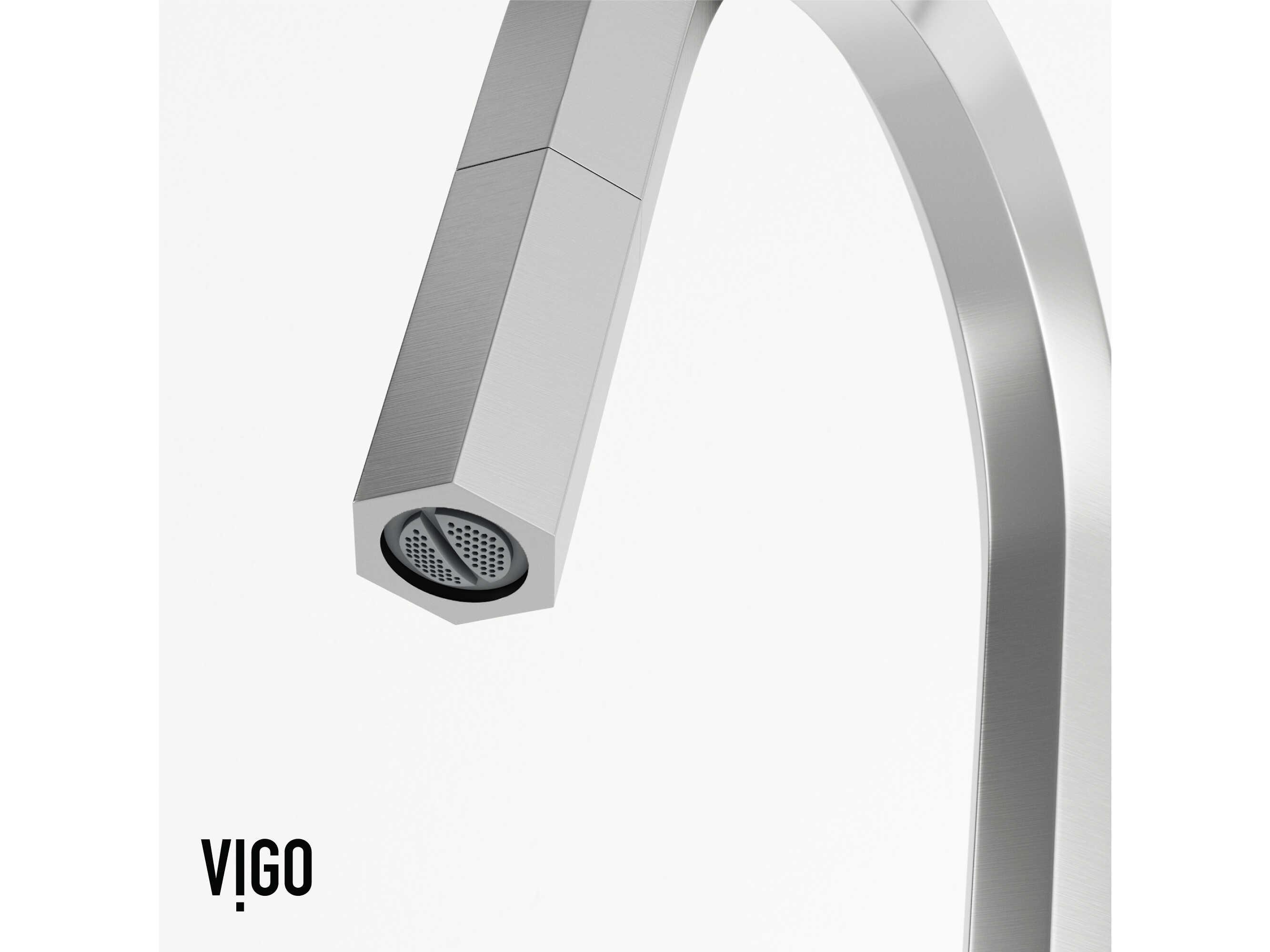 Vigo Hart Hexad Single Handle Pull-Down Spout Kitchen Faucet