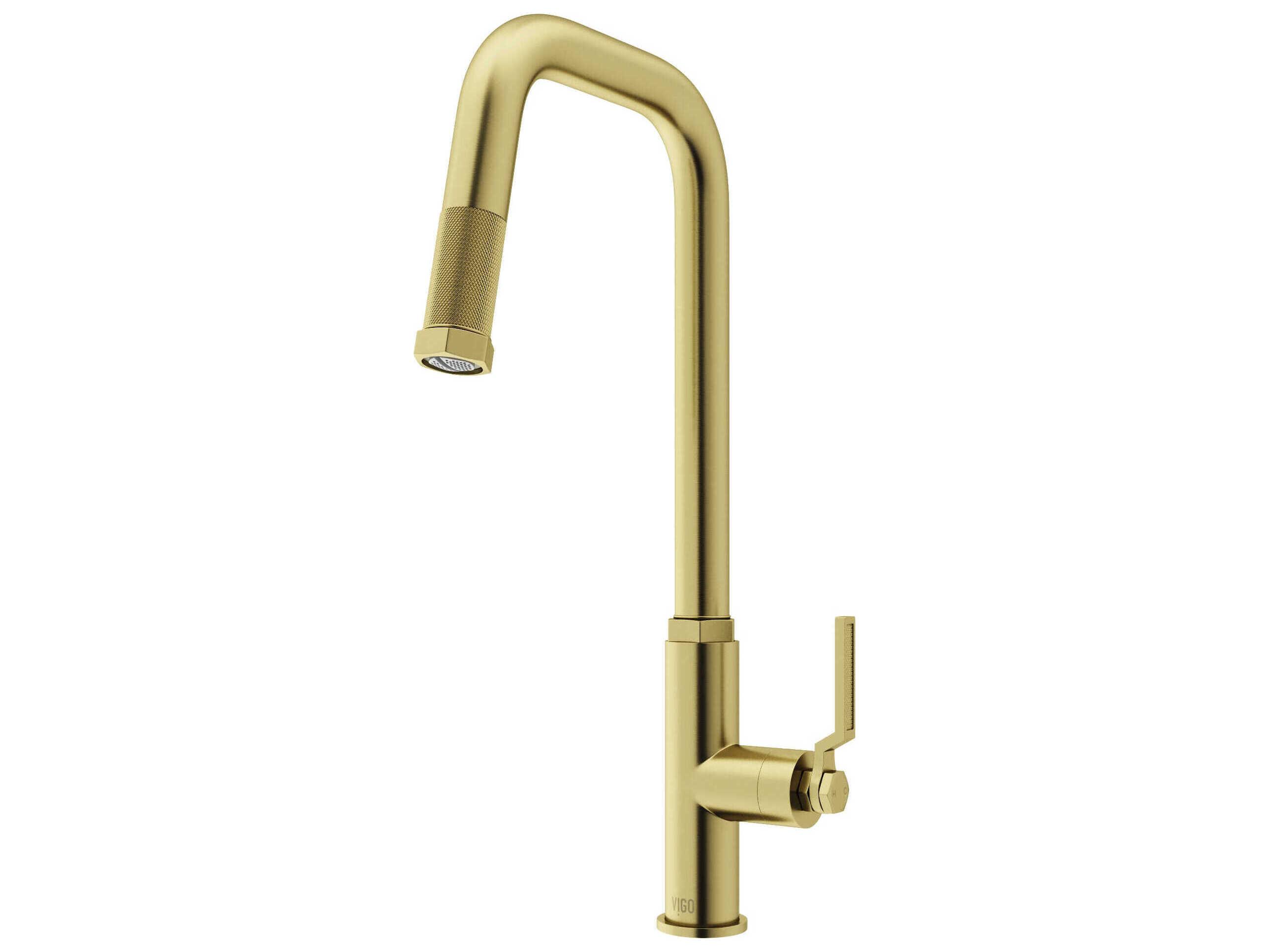 Vigo Hart Angular Single Handle Pull-Down Spout Kitchen Faucet