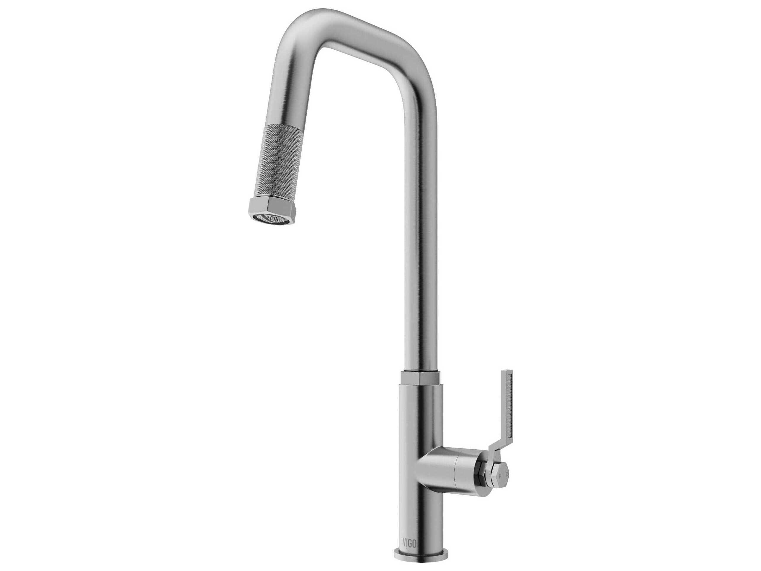 Vigo Hart Angular Single Handle Pull-Down Spout Kitchen Faucet