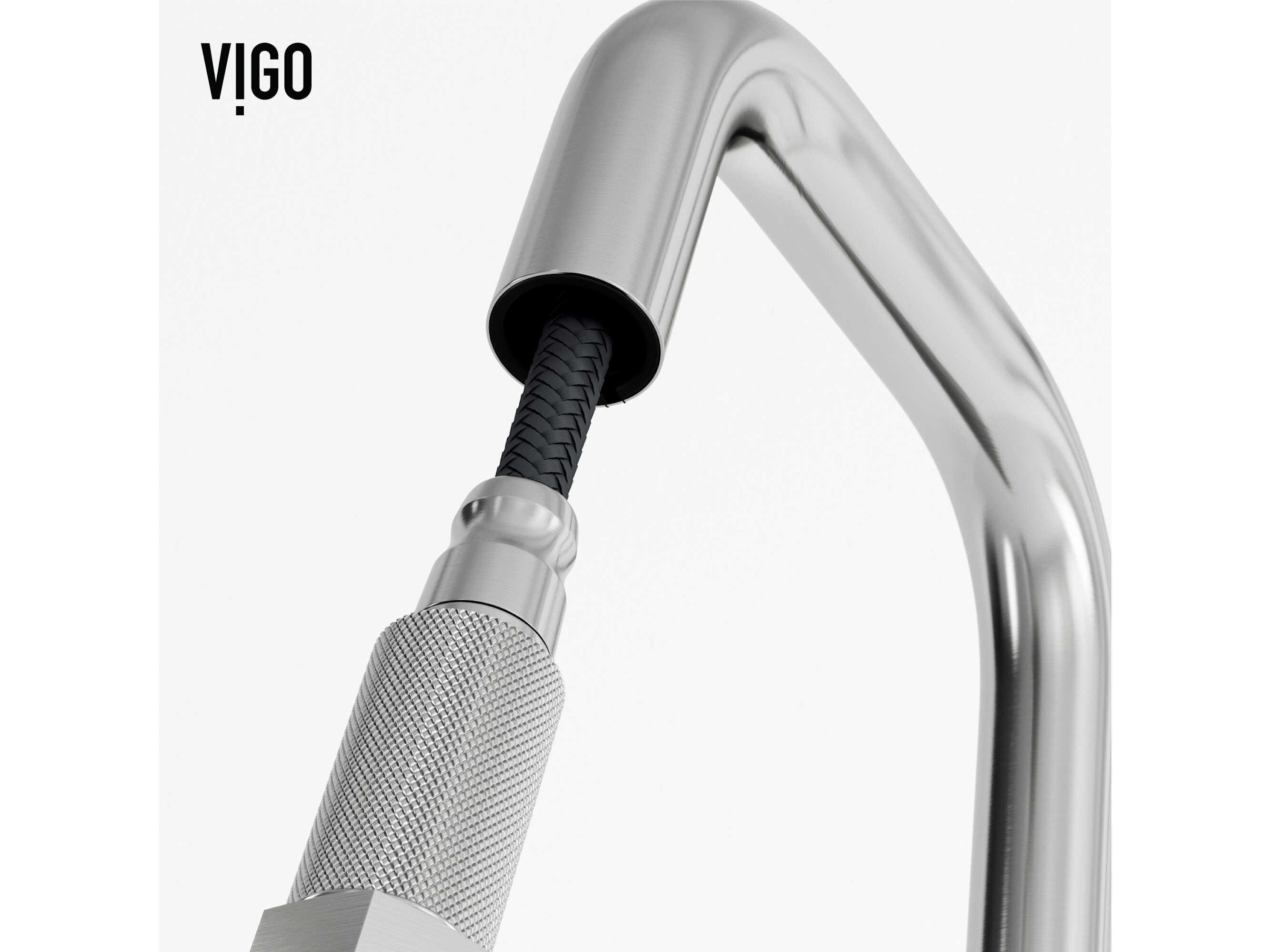 Vigo Hart Angular Single Handle Pull-Down Spout Kitchen Faucet