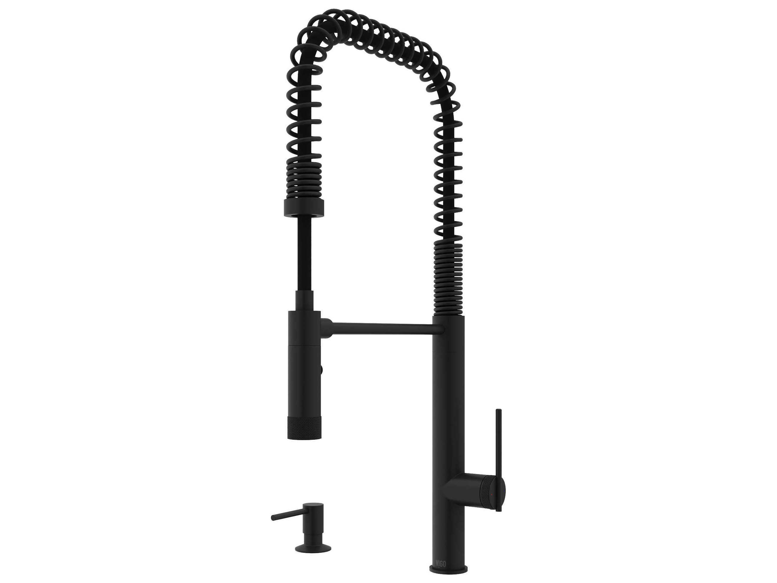 Vigo Sterling Single Handle Pull-Down Sprayer Kitchen Faucet with Soap Dispenser