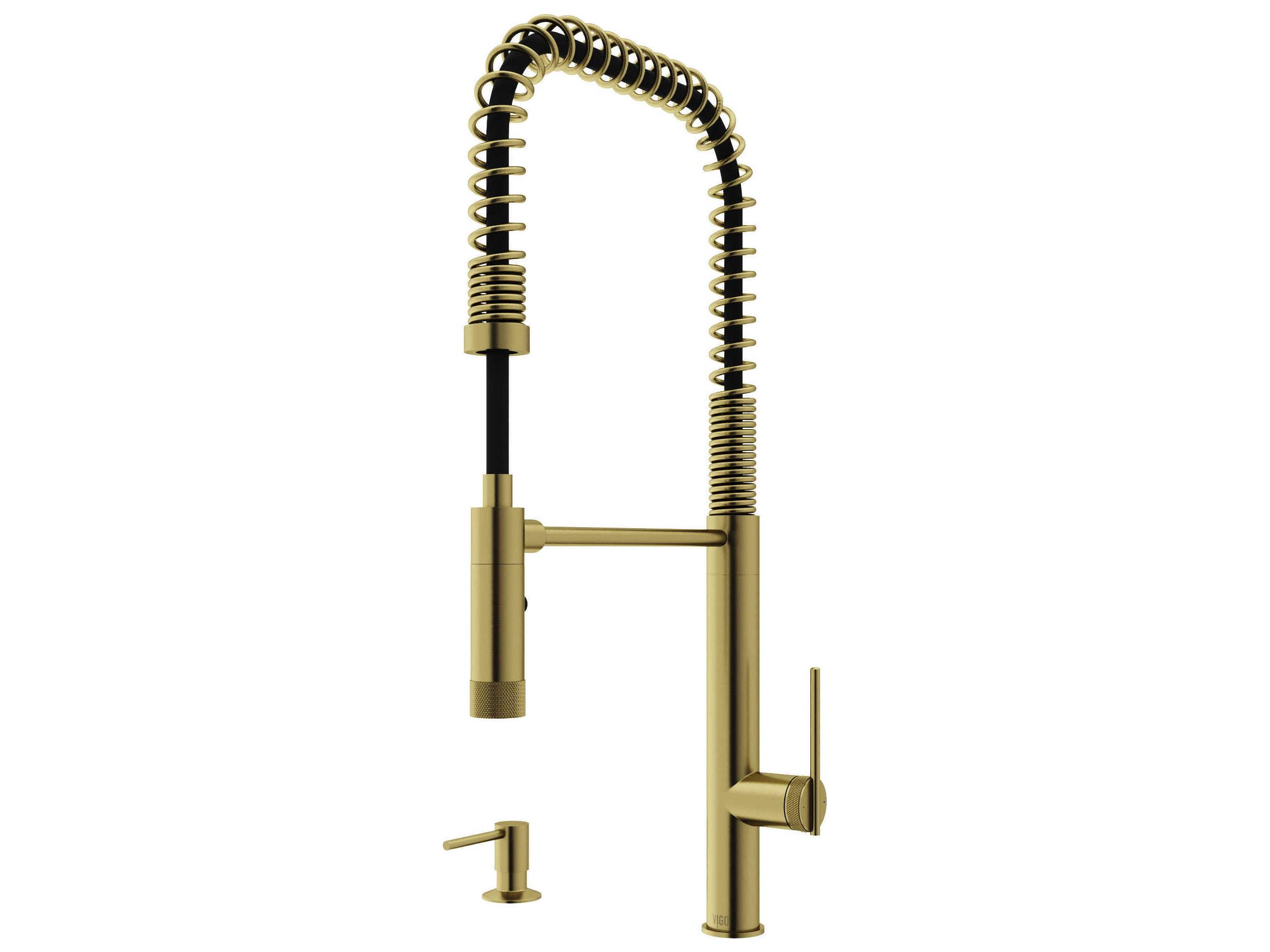 Vigo Sterling Single Handle Pull-Down Sprayer Kitchen Faucet with Soap Dispenser