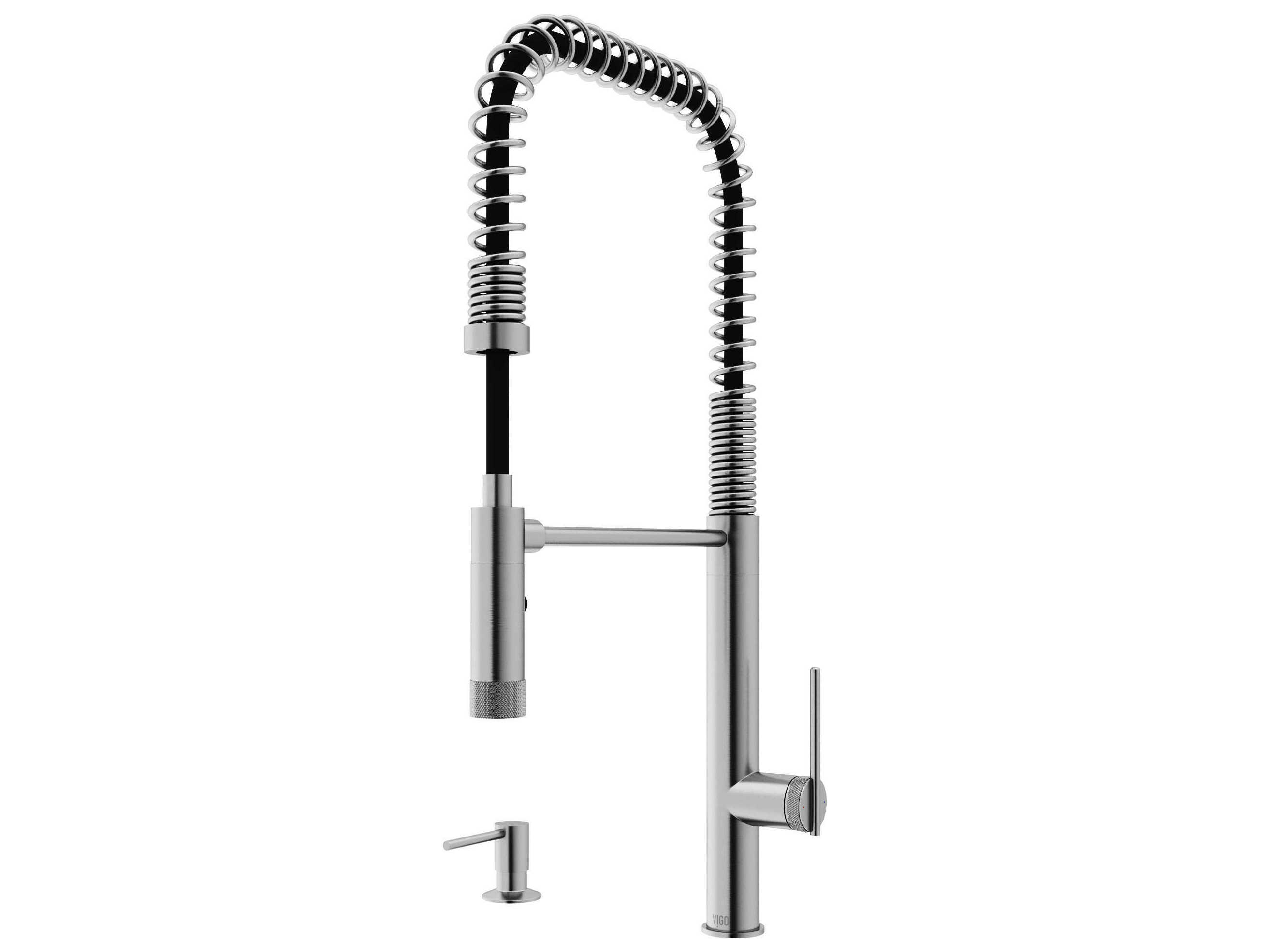 Vigo Sterling Single Handle Pull-Down Sprayer Kitchen Faucet with Soap Dispenser