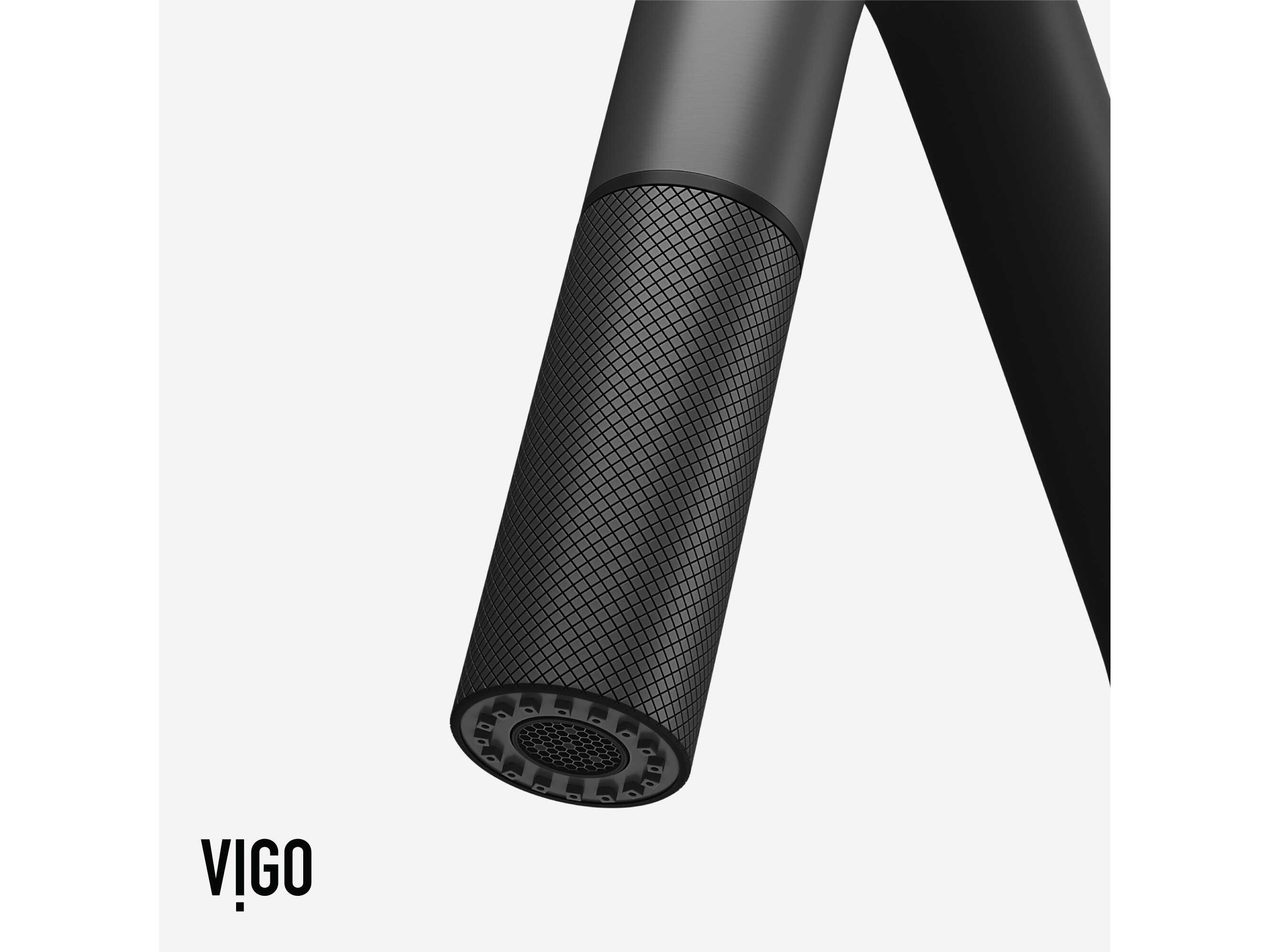 Vigo Utopia Matte Black Single Handle Pull-Down Sprayer Kitchen Faucet