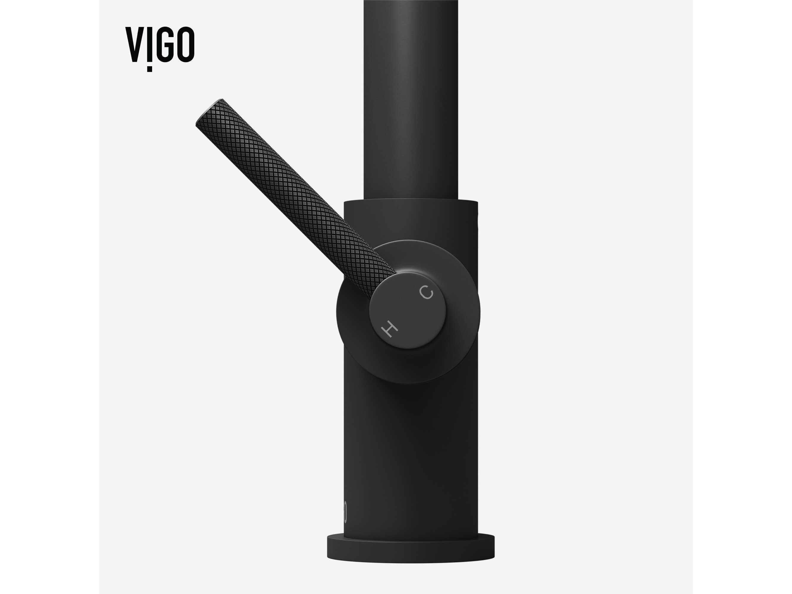 Vigo Utopia Matte Black Single Handle Pull-Down Sprayer Kitchen Faucet