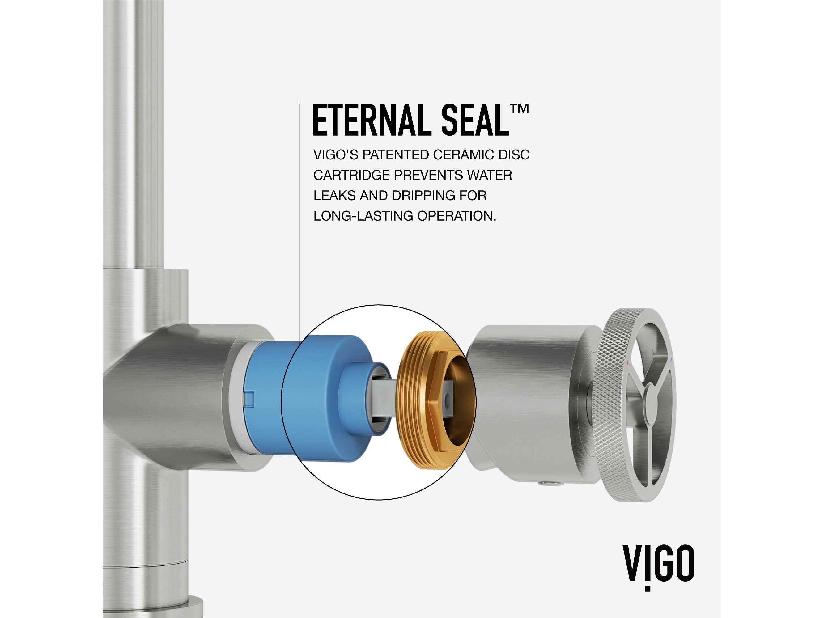 Vigo Cass Industrial Single Handle Kitchen Bar Faucet