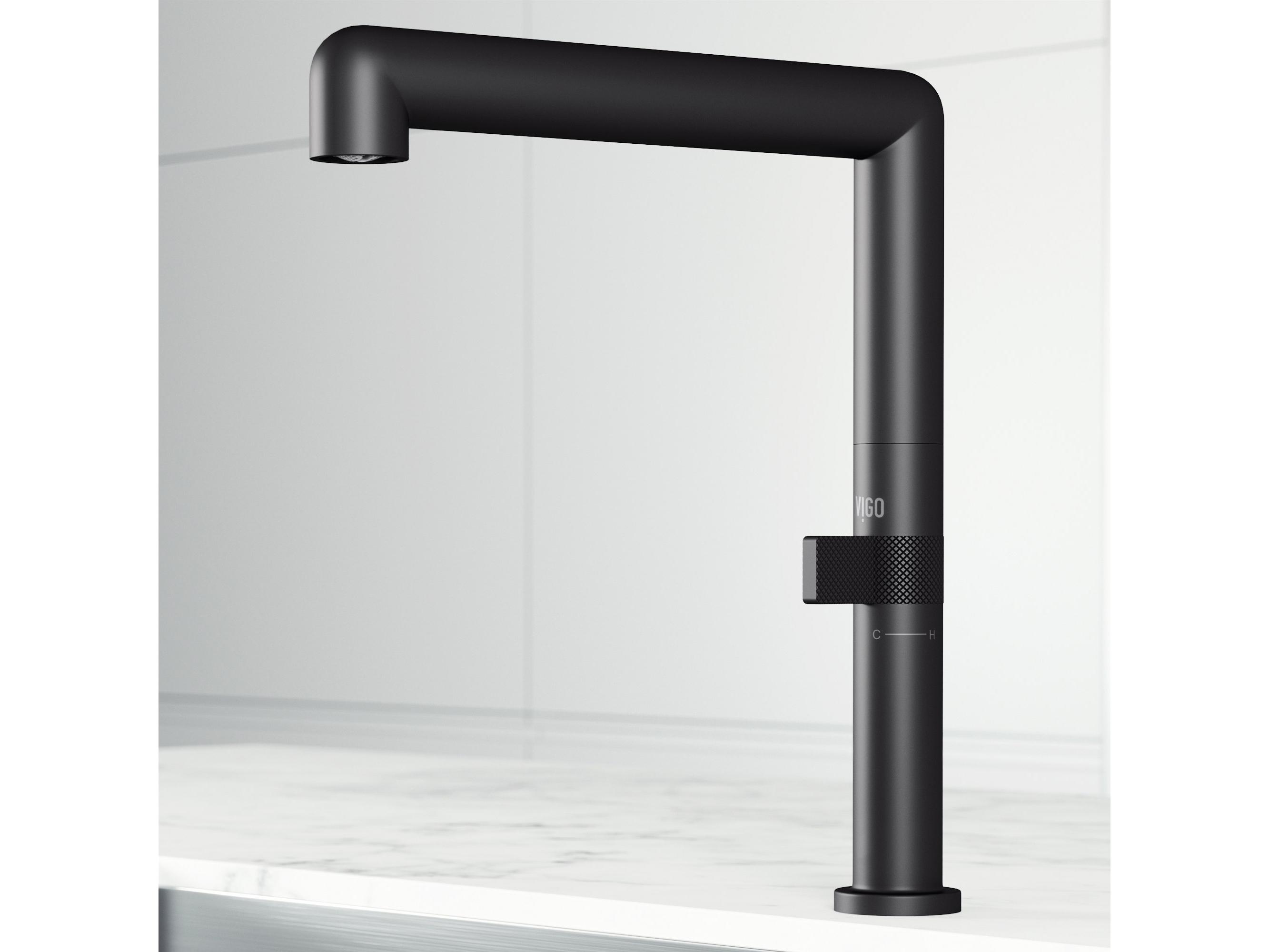 Vigo Jewel Matte Black Single Handle Kitchen Bar Faucet
