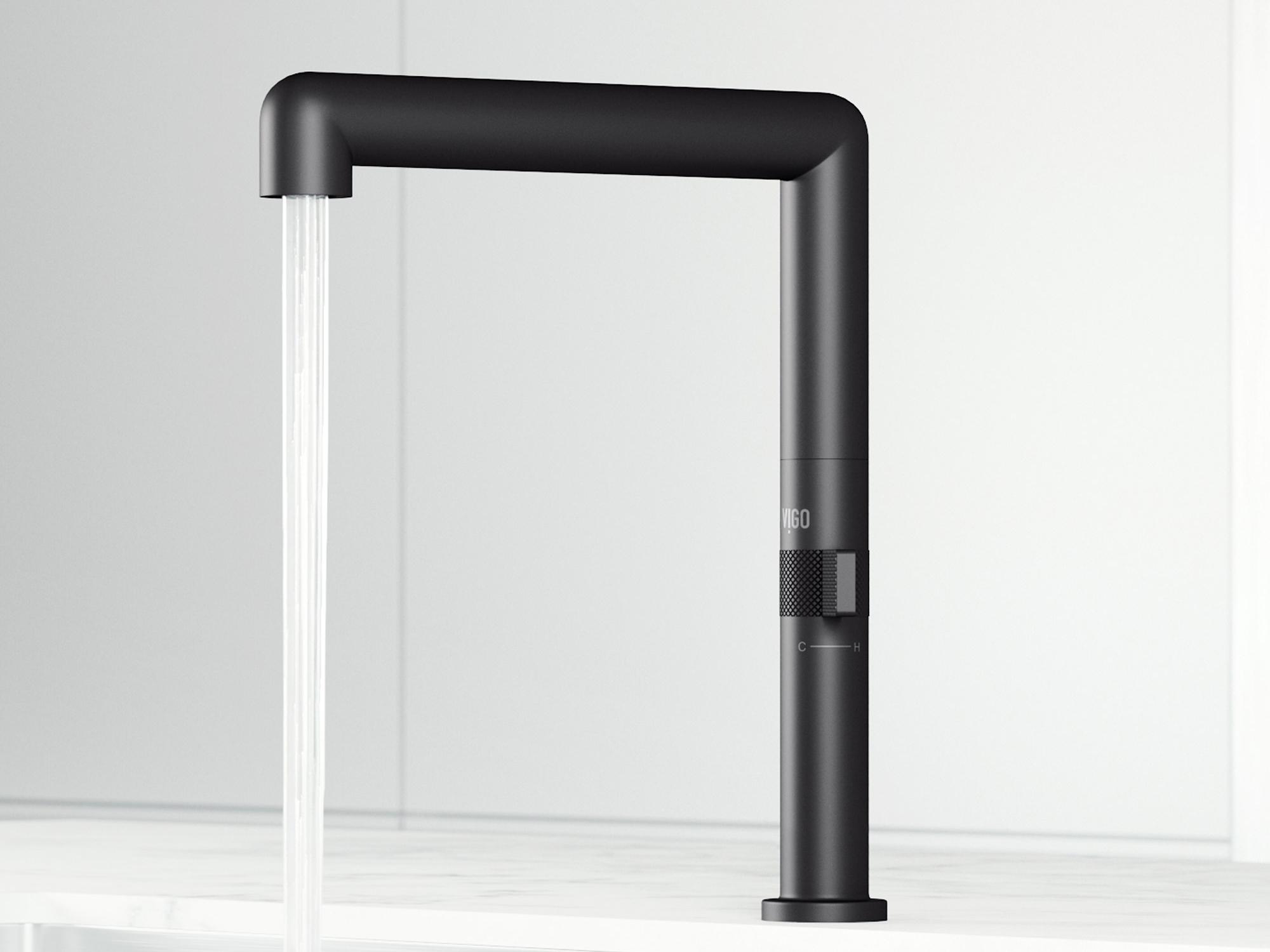 Vigo Jewel Matte Black Single Handle Kitchen Bar Faucet