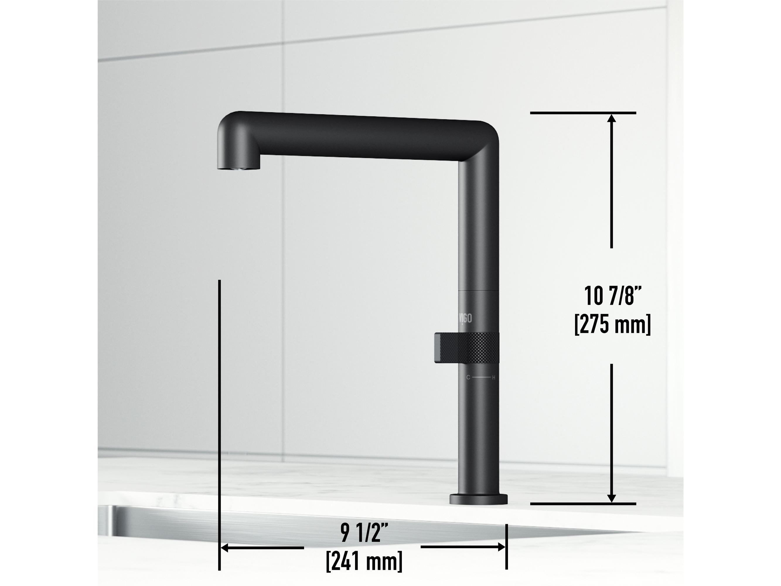 Vigo Jewel Matte Black Single Handle Kitchen Bar Faucet