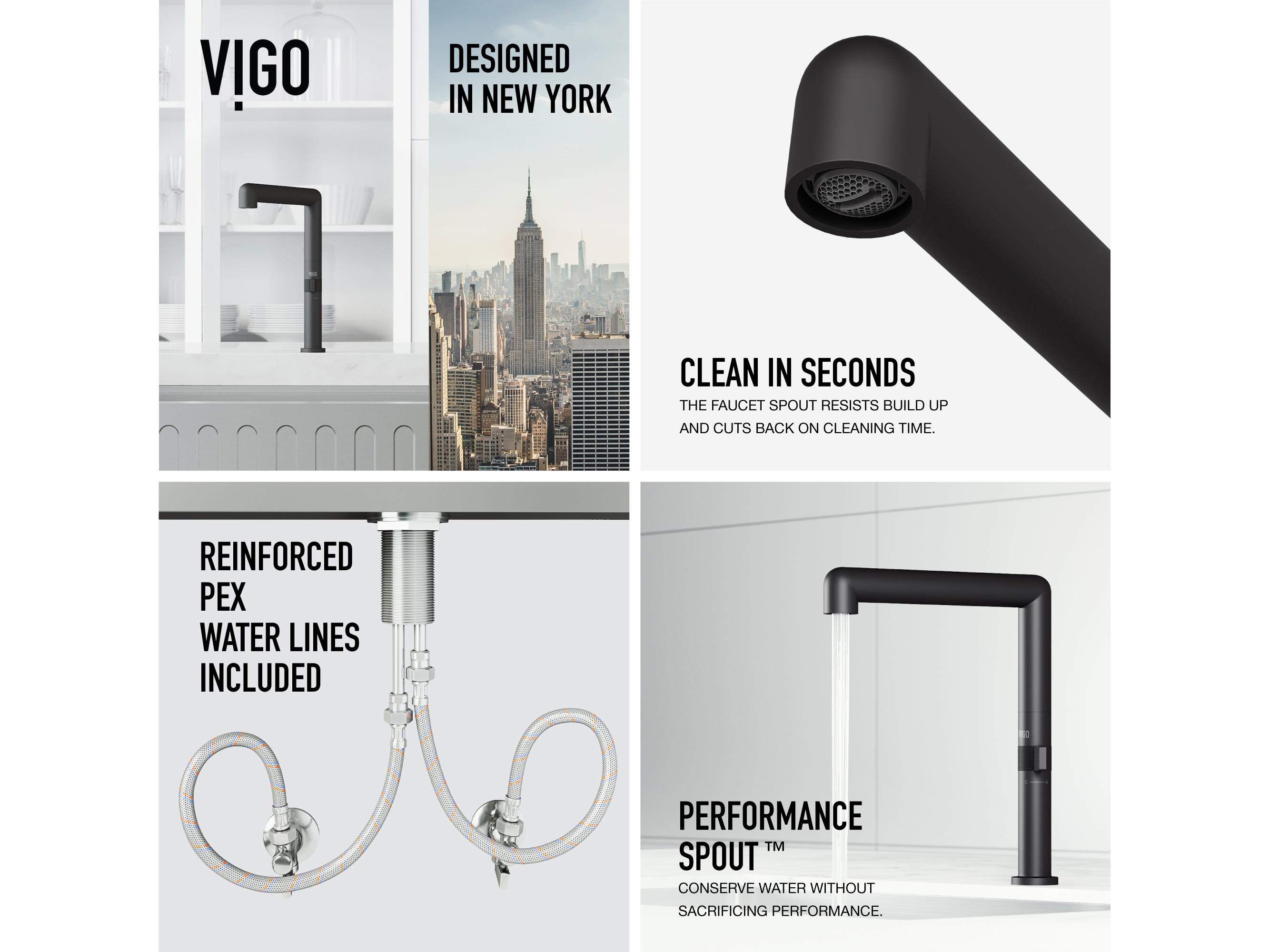 Vigo Jewel Matte Black Single Handle Kitchen Bar Faucet