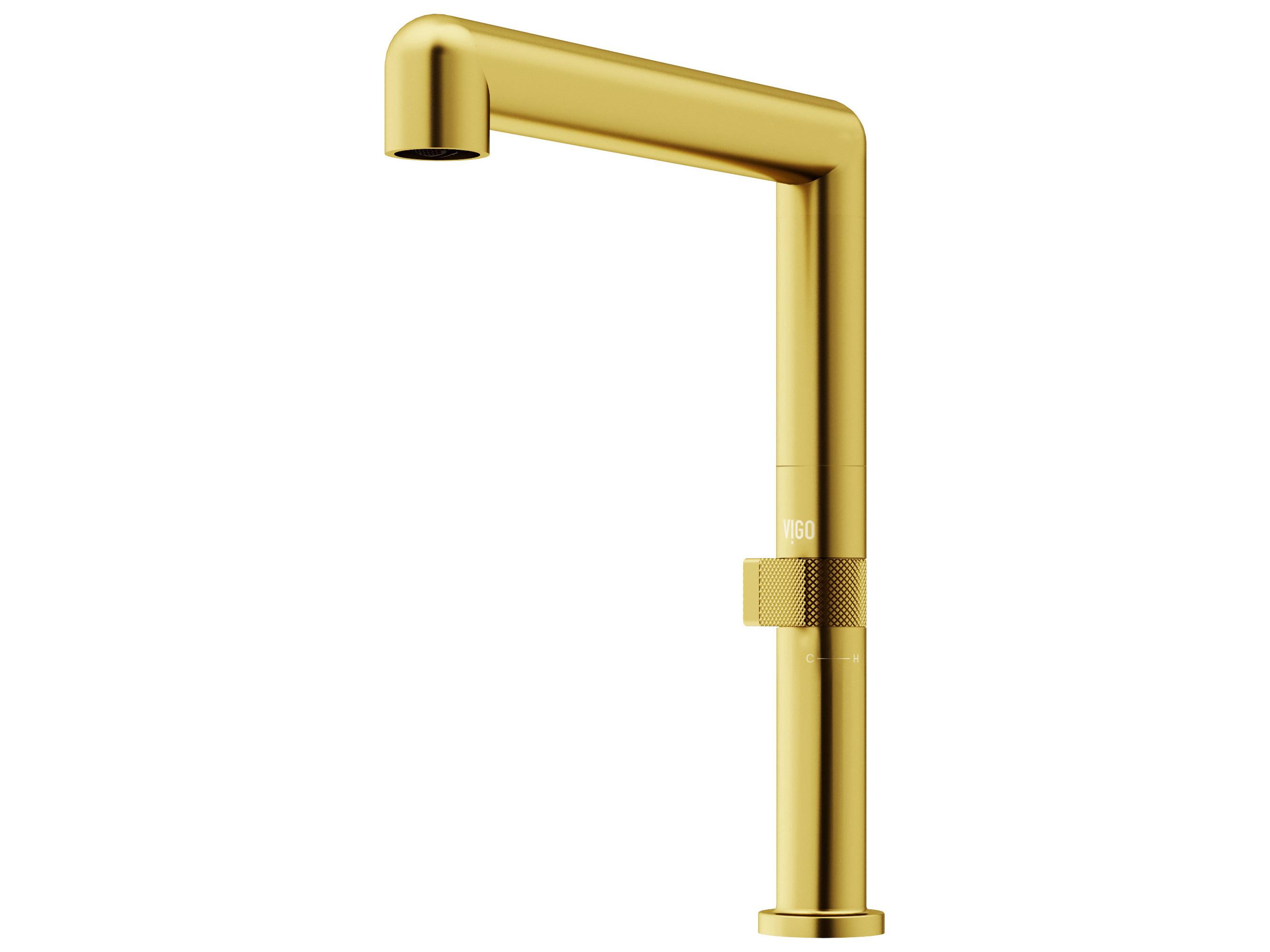 Vigo Jewel Matte Brushed Gold Single Handle Kitchen Bar Faucet