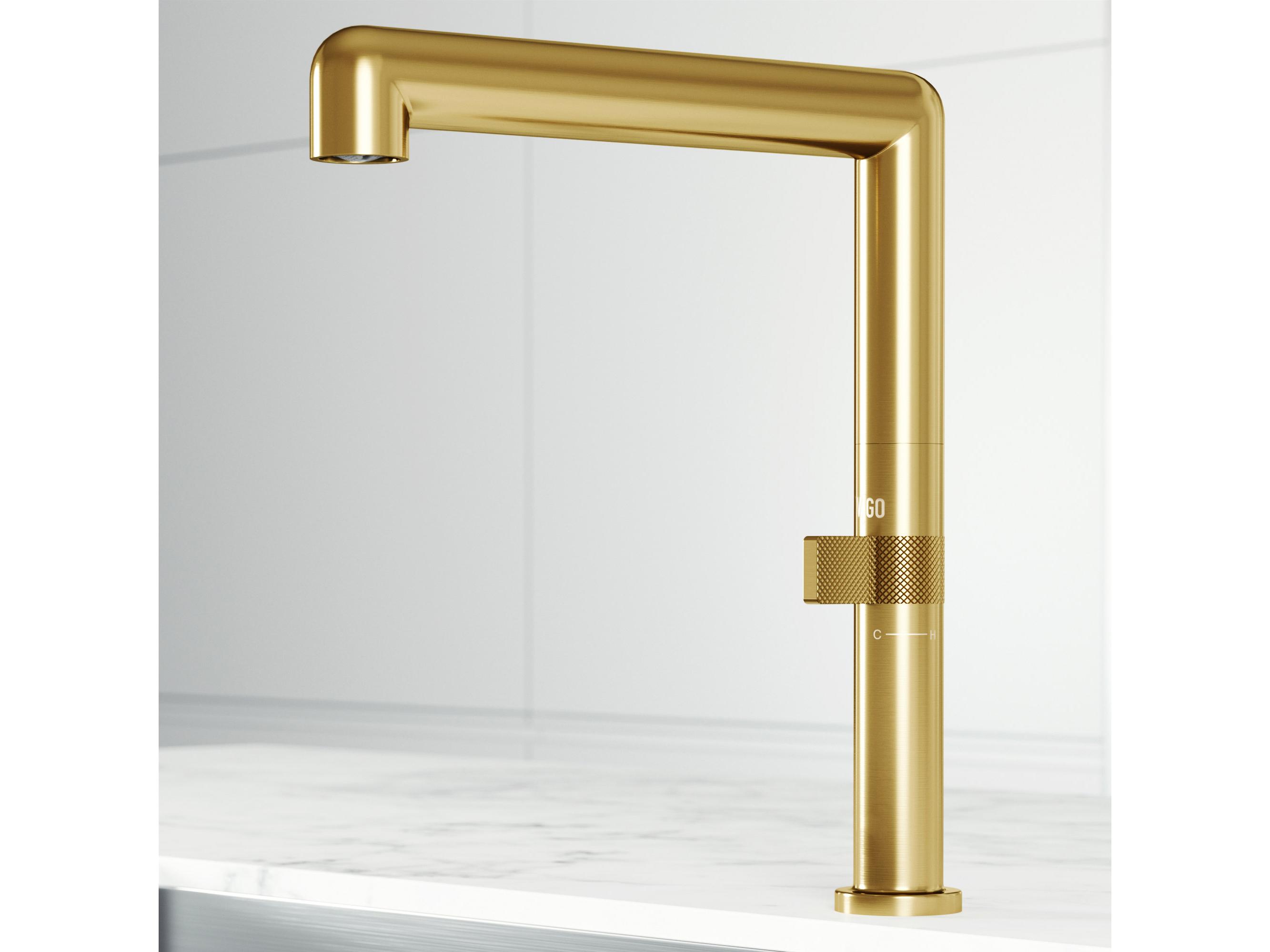 Vigo Jewel Matte Brushed Gold Single Handle Kitchen Bar Faucet
