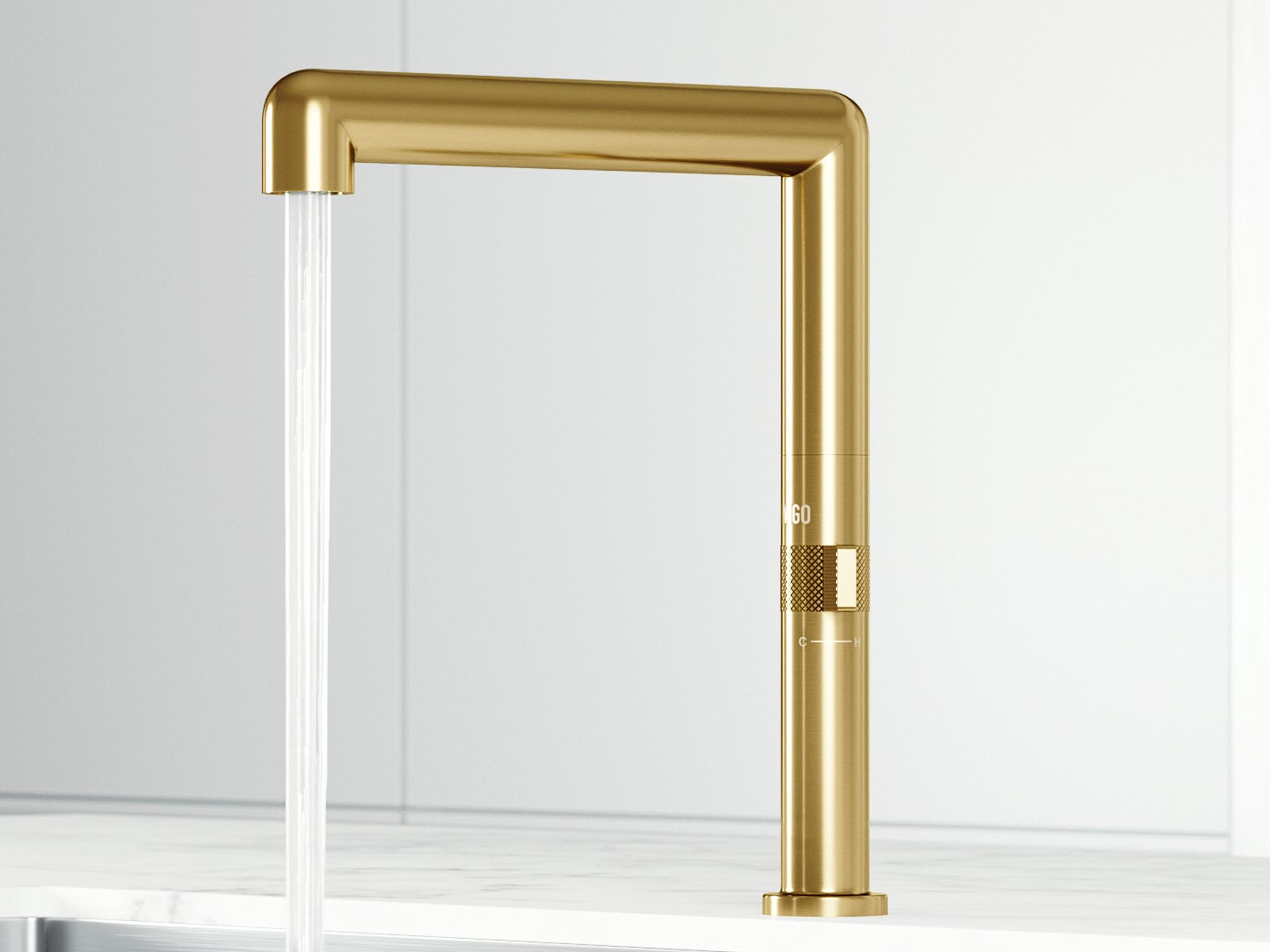 Vigo Jewel Matte Brushed Gold Single Handle Kitchen Bar Faucet