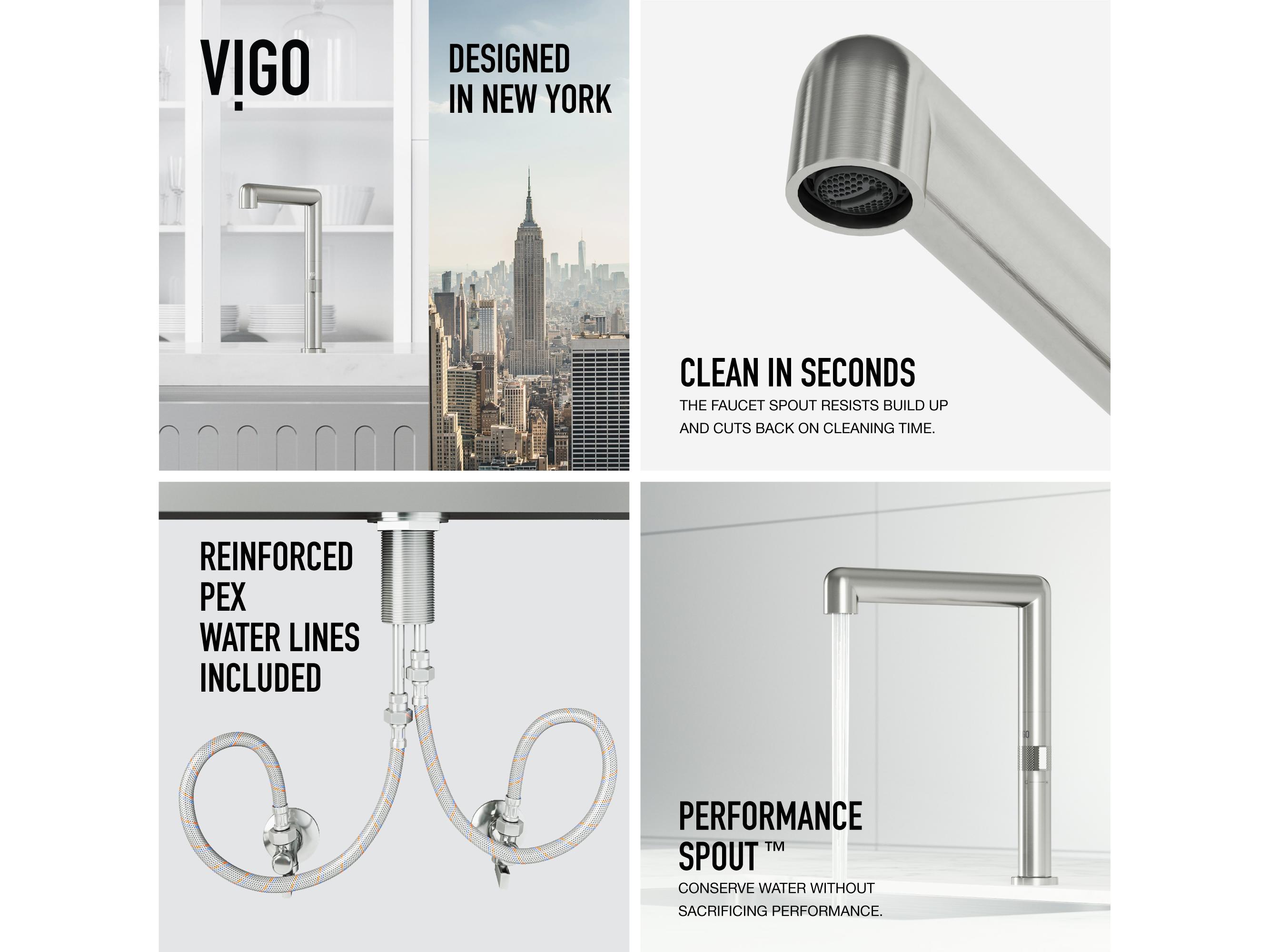 Vigo Jewel Stainless Steel Single Handle Kitchen Bar Faucet