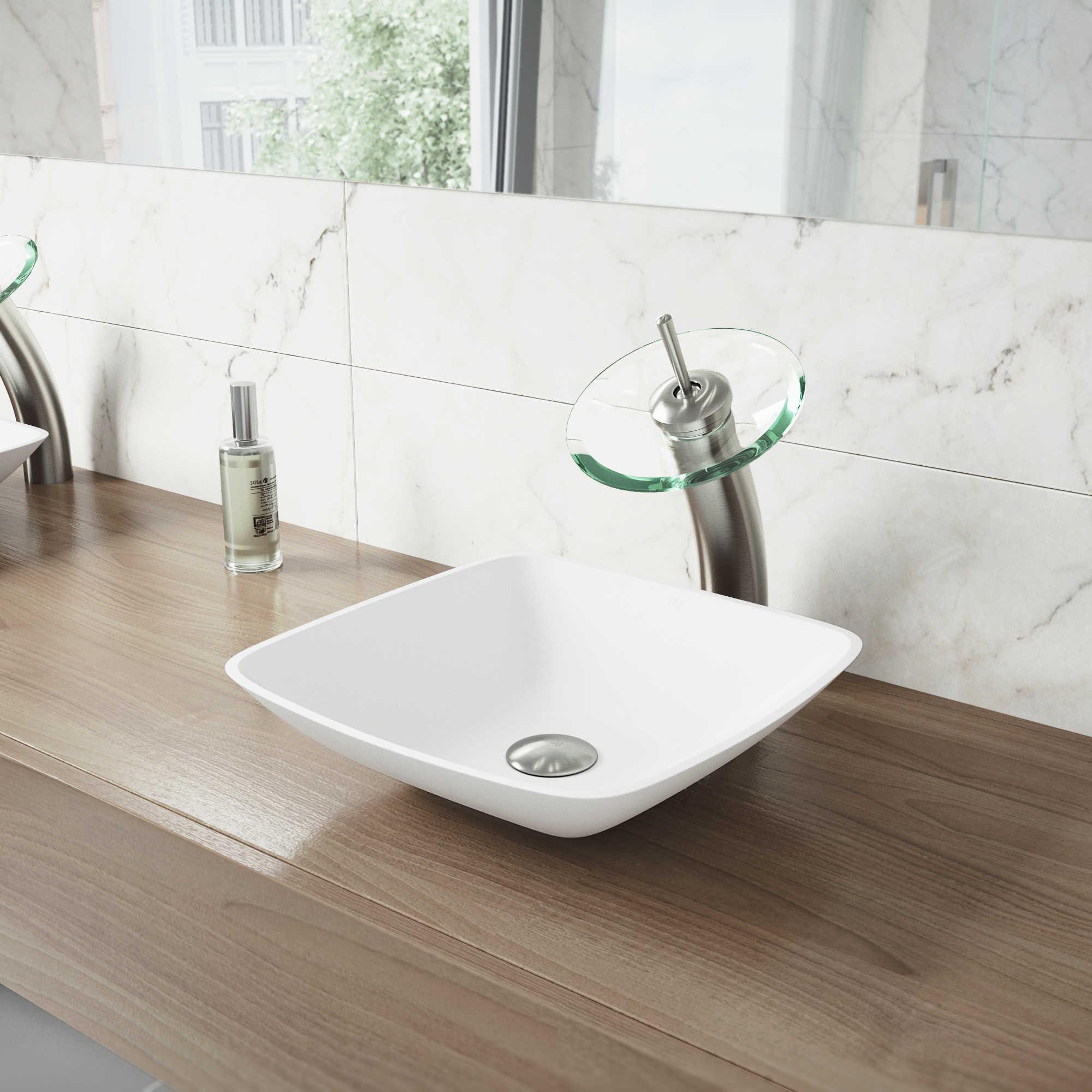 Vigo Waterfall Brushed Nickel 1-Handle Bathroom Faucet