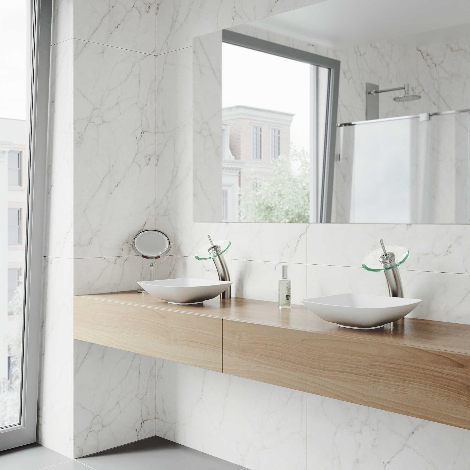 Vigo Waterfall Brushed Nickel 1-Handle Bathroom Faucet