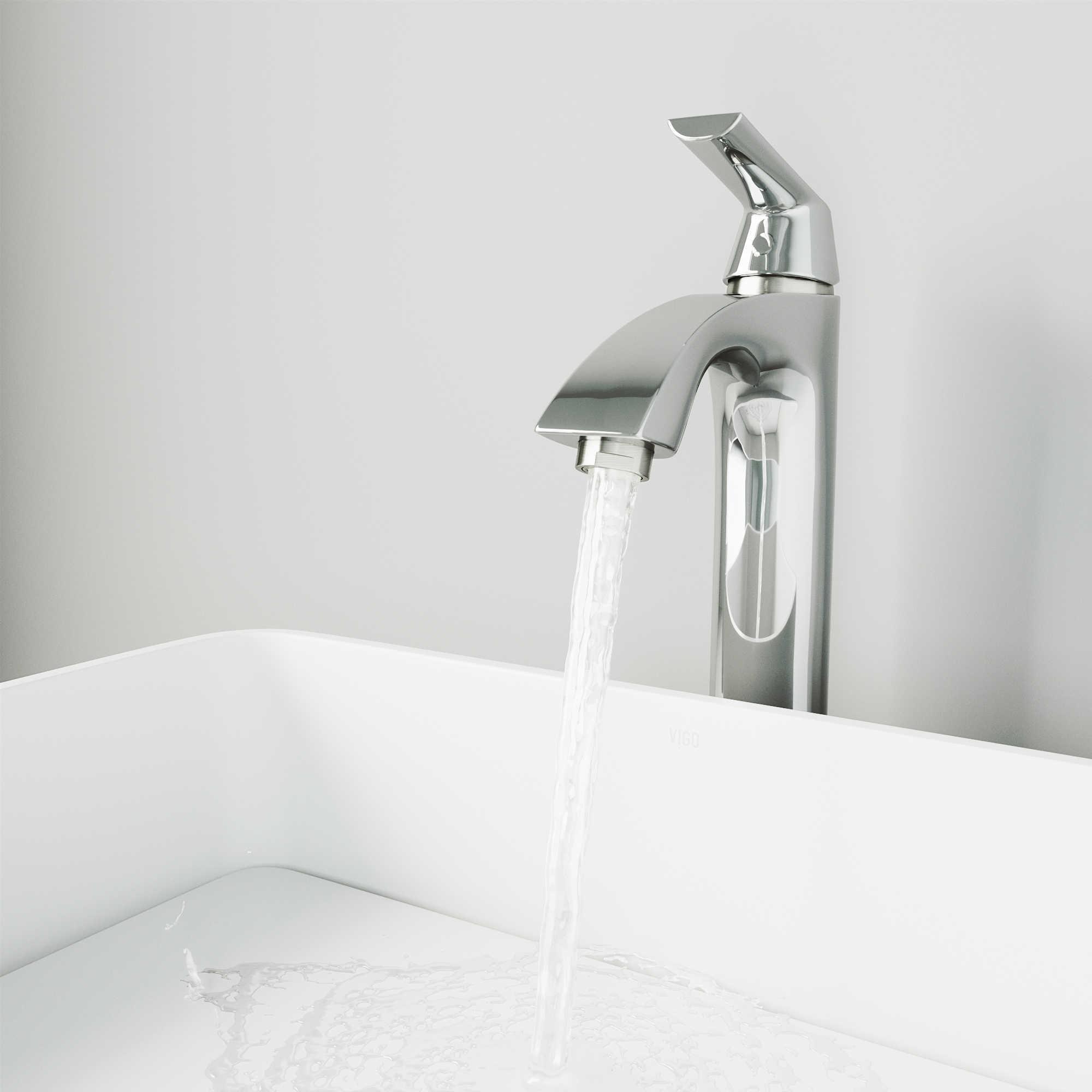 Vigo Linus Chrome 1-Handle Vessel Bathroom Faucet
