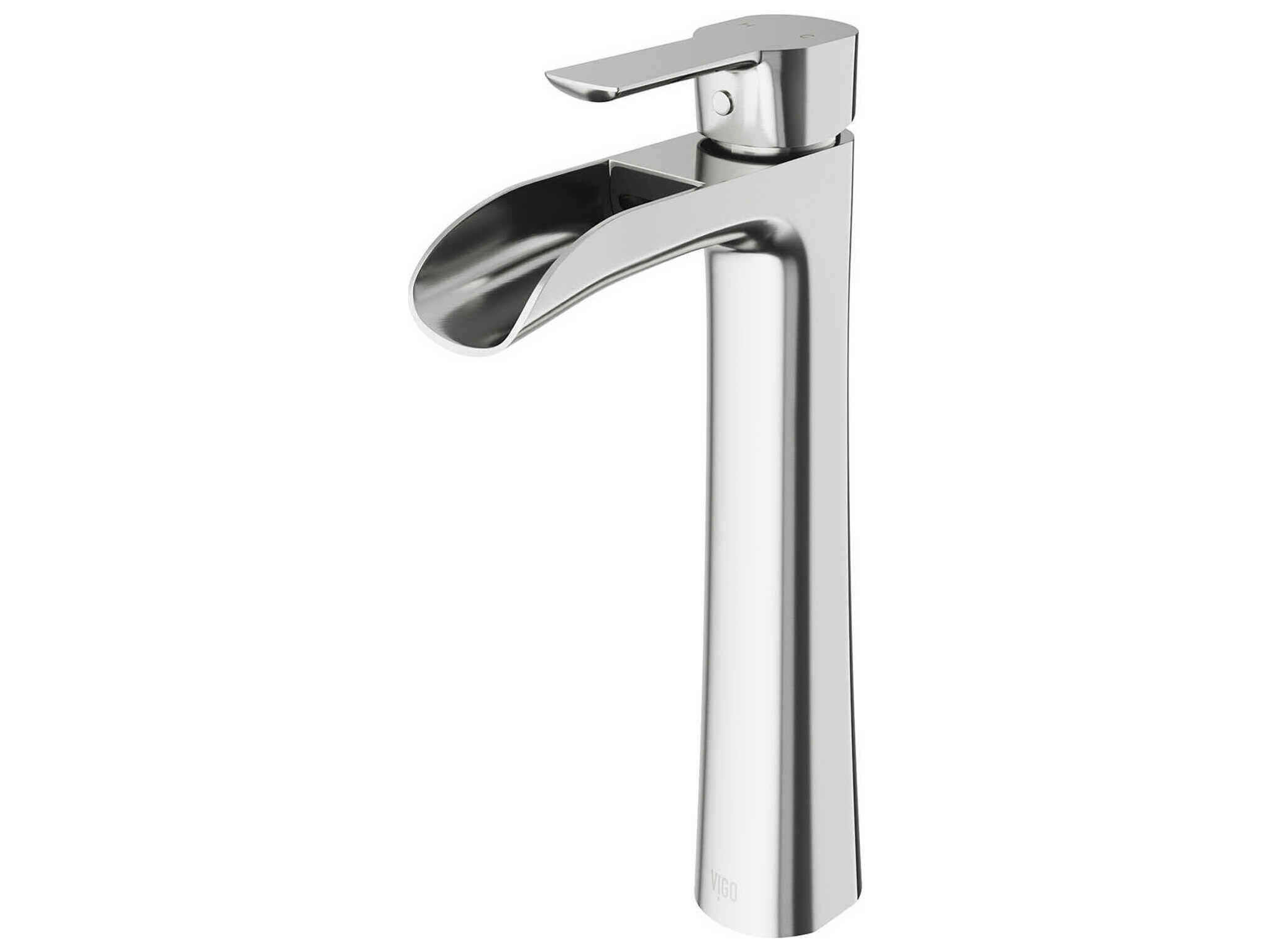 Vigo Niko Brushed Nickel 1-Handle Waterfall Vessel Bathroom Faucet