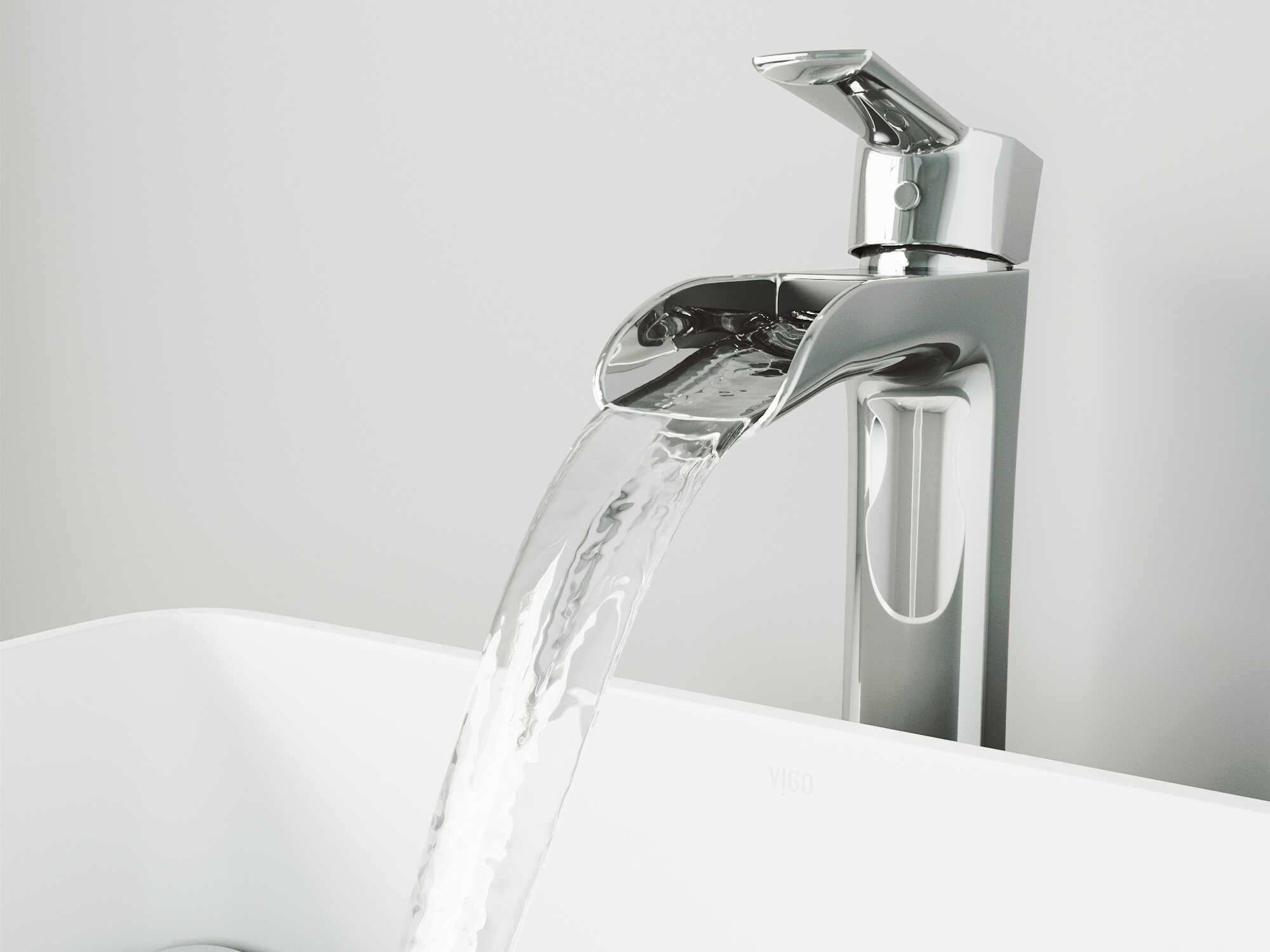 Vigo Niko Chrome 1-Handle Waterfall Vessel Bathroom Faucet
