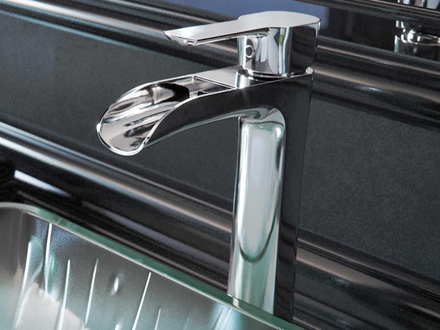 Vigo Niko Chrome 1-Handle Waterfall Vessel Bathroom Faucet