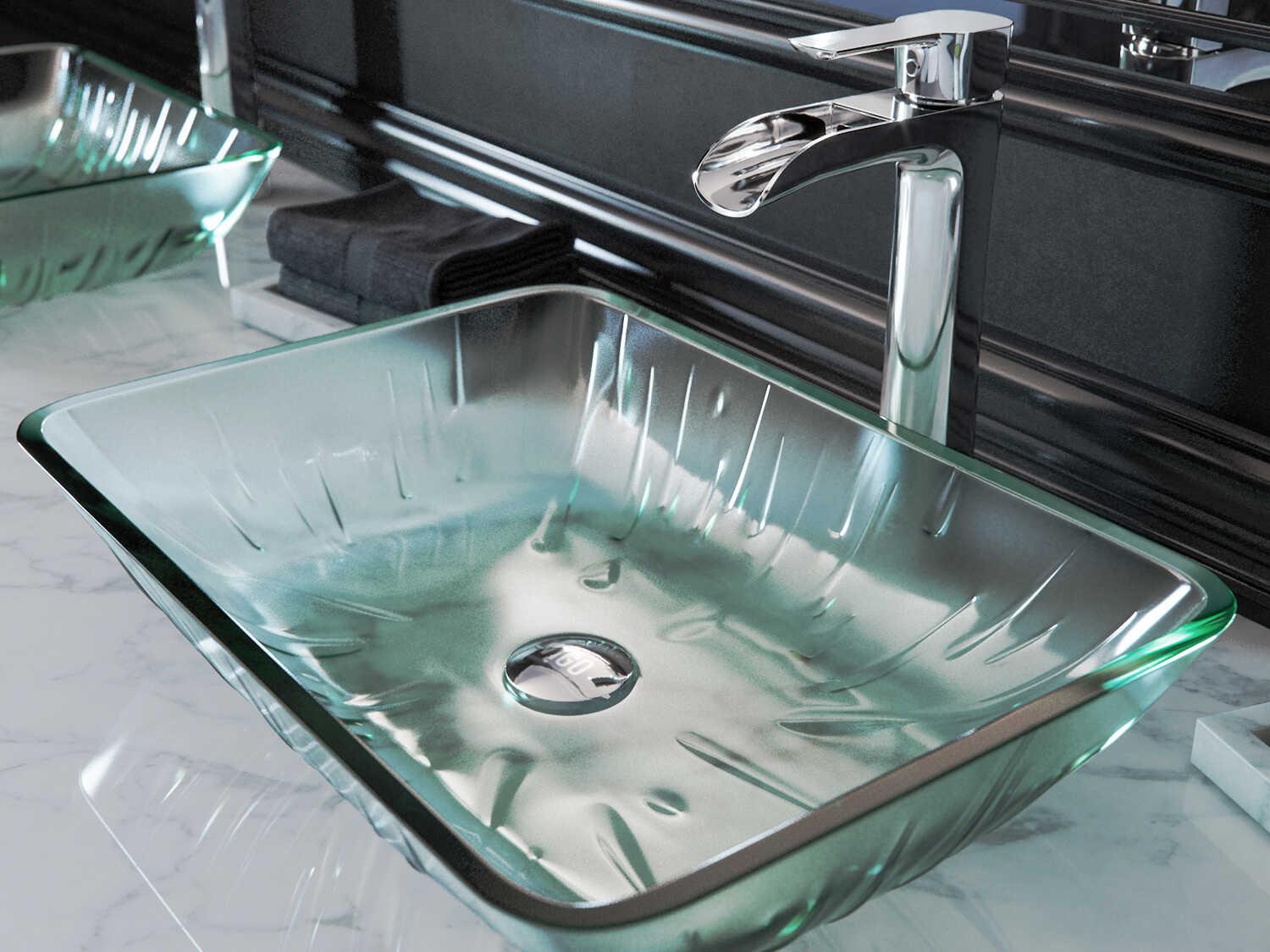 Vigo Niko Chrome 1-Handle Waterfall Vessel Bathroom Faucet