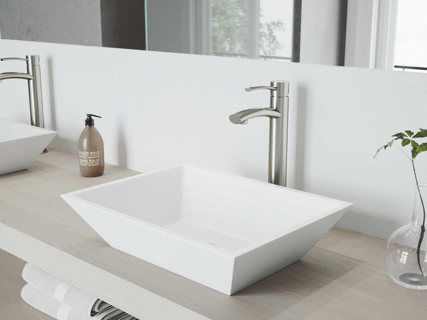 Vigo Milo Brushed Nickel Single Handle Bathroom Vessel Faucet