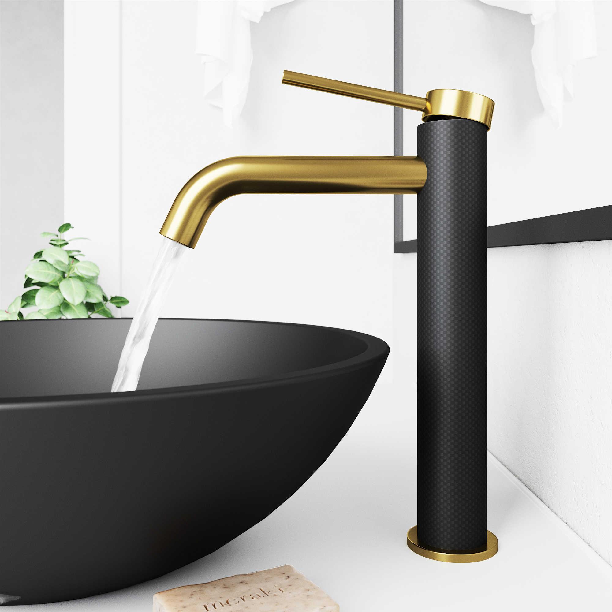 Vigo Lexington Matte Gold / Matte Black Vessel Bathroom Faucet