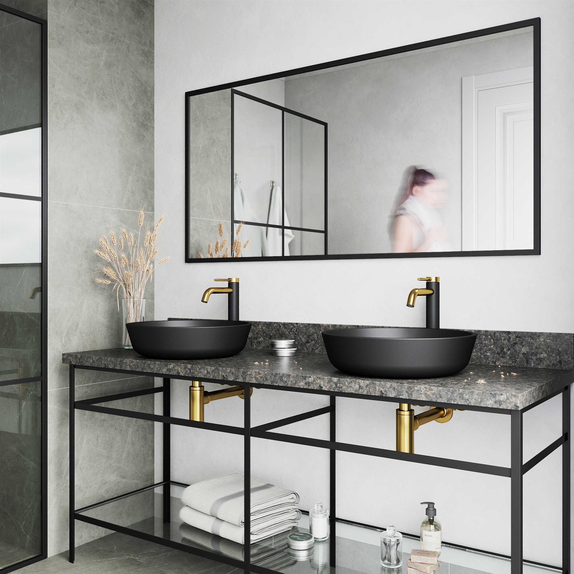 Vigo Lexington Matte Gold / Matte Black Vessel Bathroom Faucet