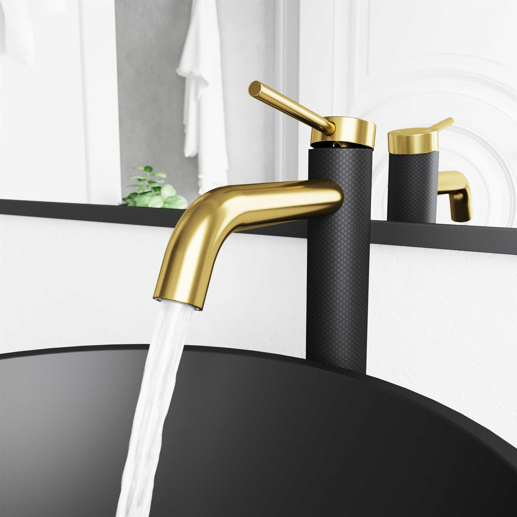 Vigo Lexington Matte Gold / Matte Black Vessel Bathroom Faucet
