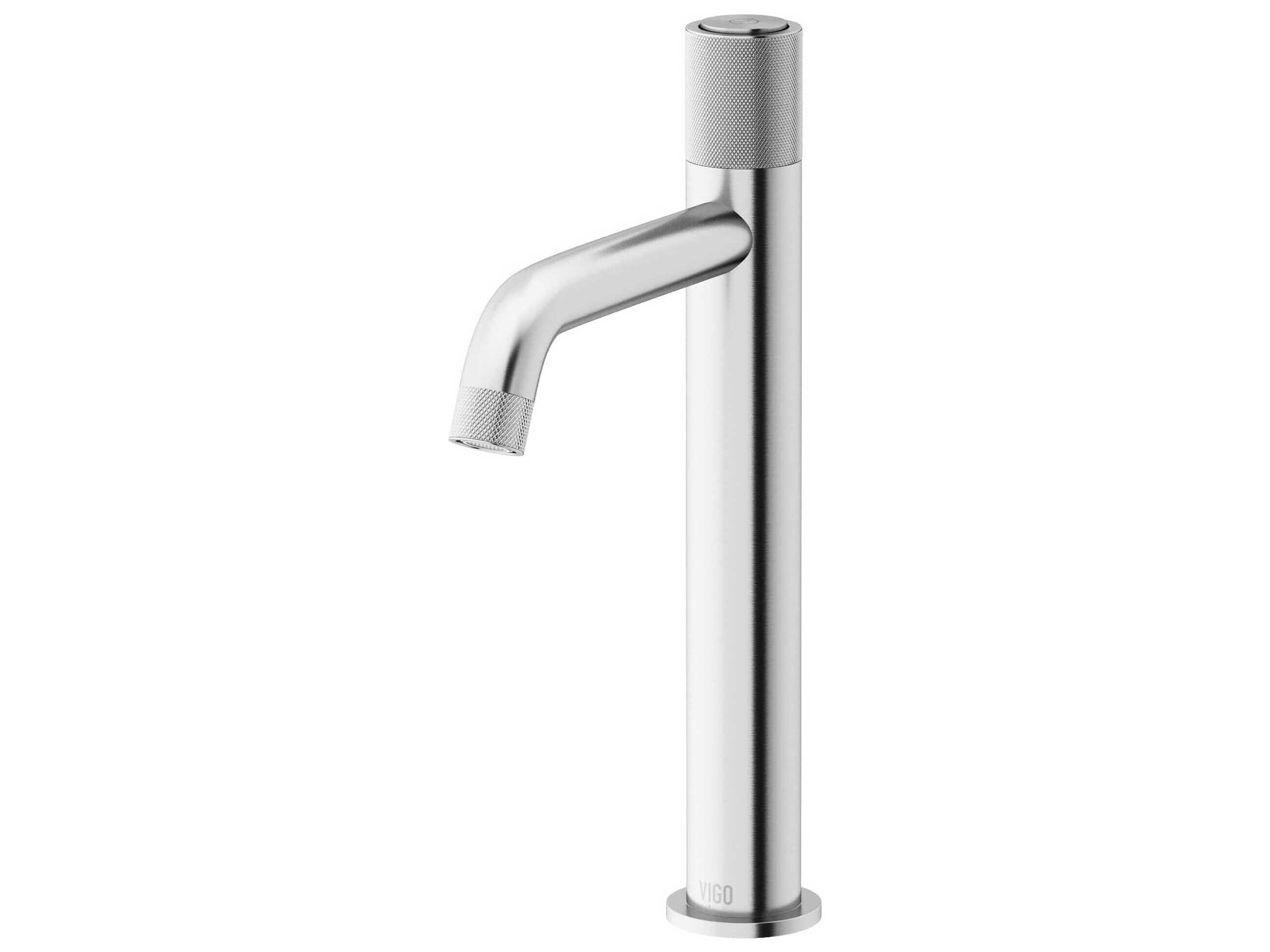 Vigo Apollo Brushed Nickel Button Operated Bathroom Vessel Faucet
