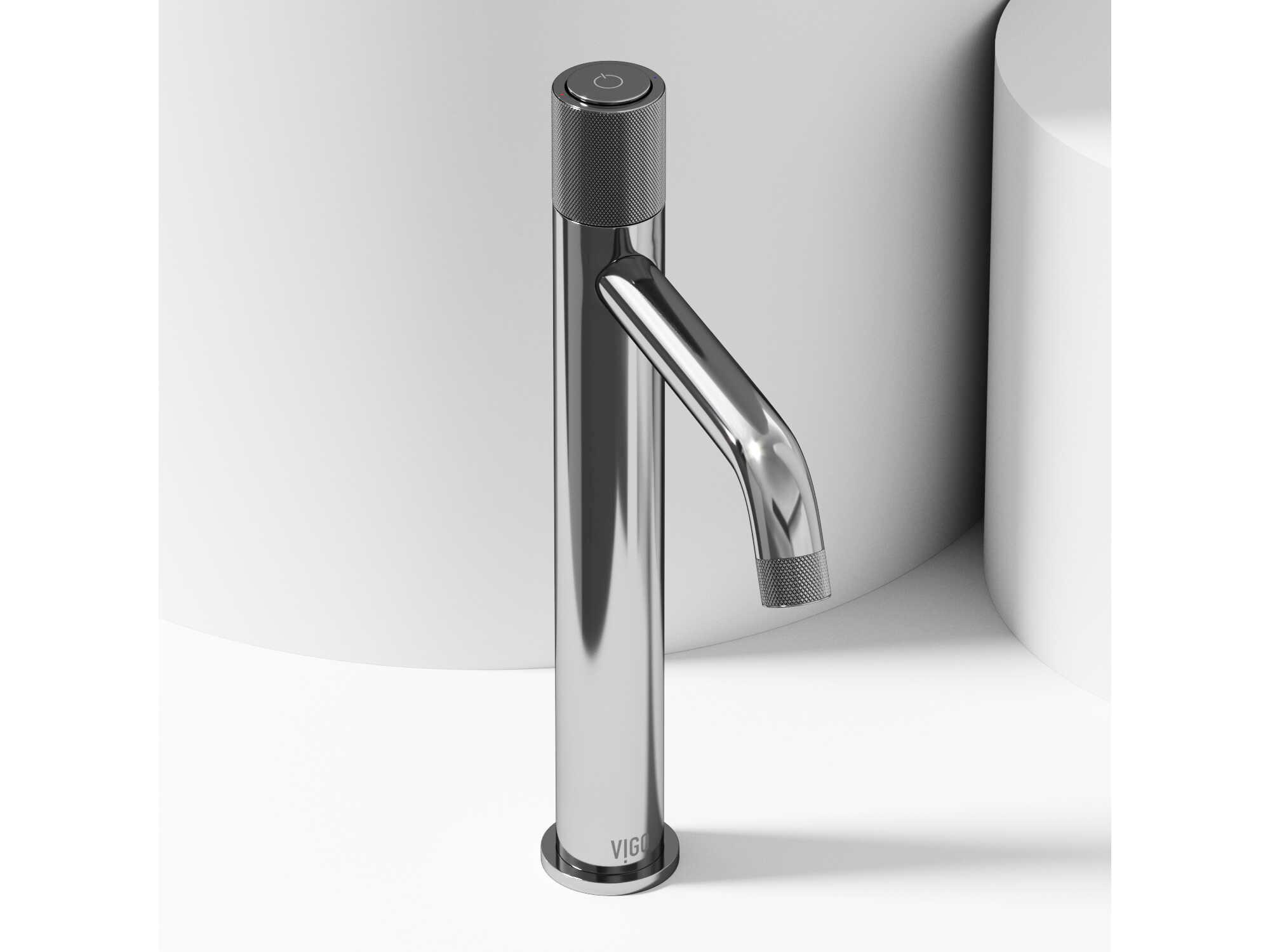 Vigo Apollo Chrome Button Operated Bathroom Vessel Faucet