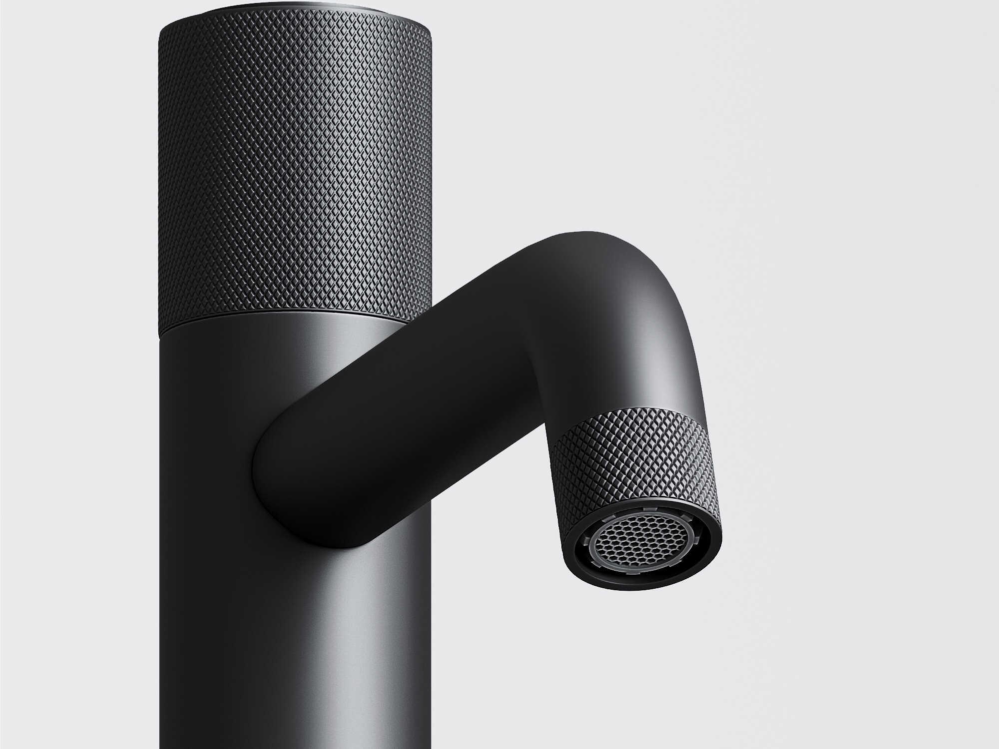 Vigo Apollo Matte Black Button Operated Bathroom Vessel Faucet