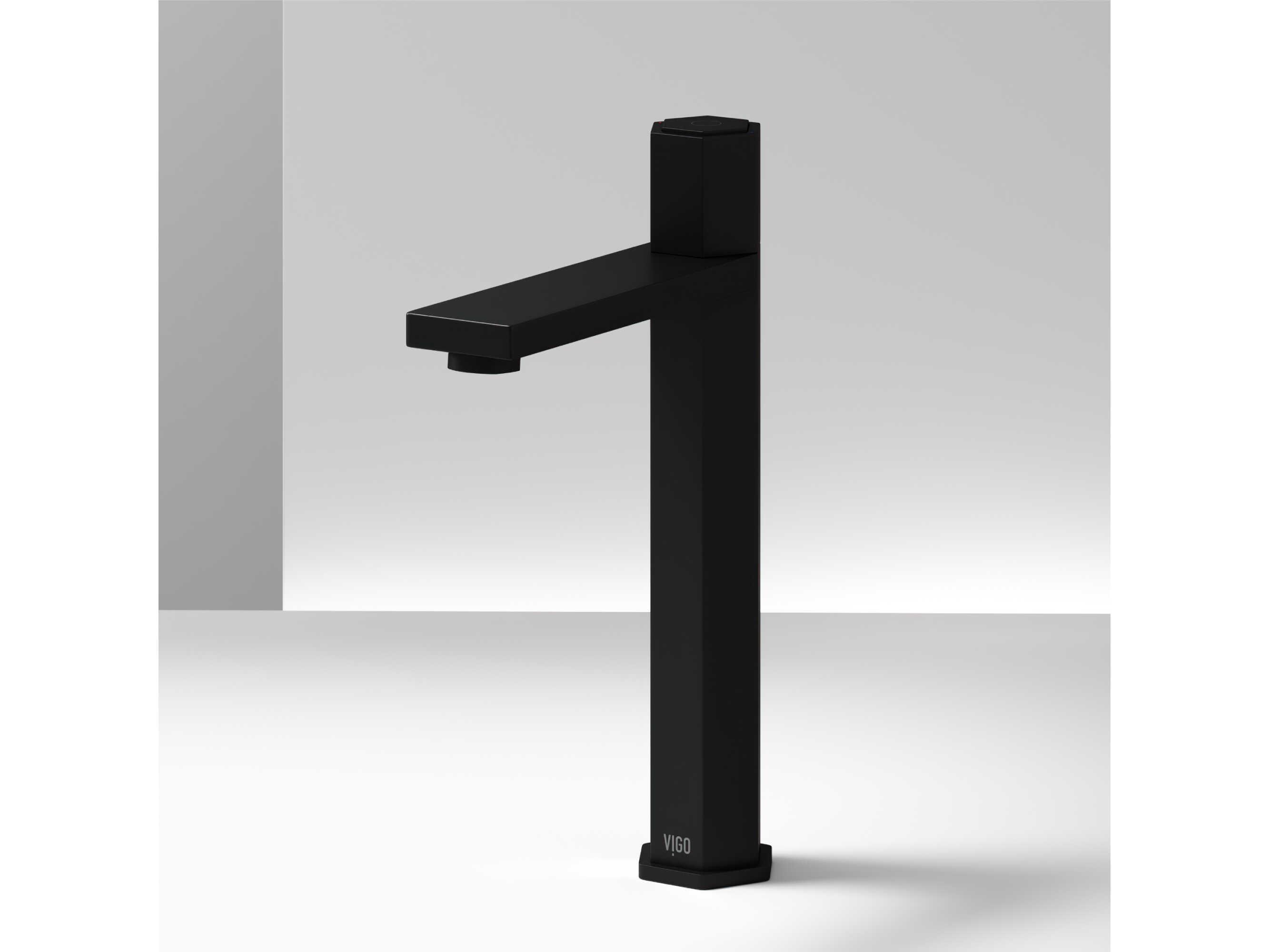Vigo Nova Matte Black Single Handle Bathroom Vessel Faucet