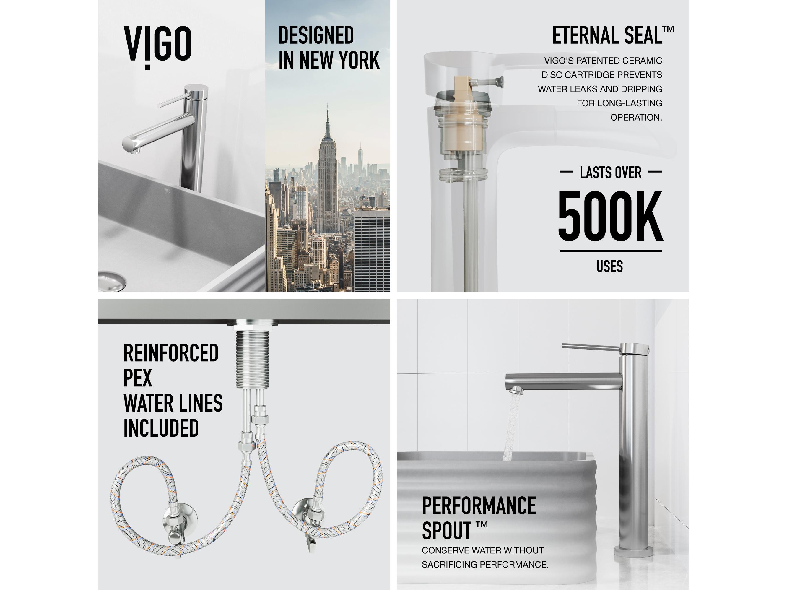 Vigo Jewel Single Hole Chrome Vessel Sink Faucet